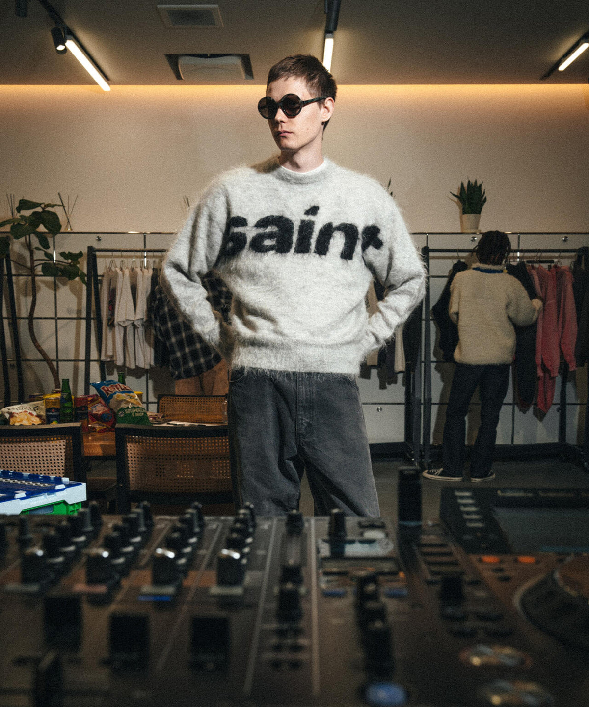 SAINT MICHAEL/セントマイケル/MOHAIR CREW KNIT/SAINT/GRAY