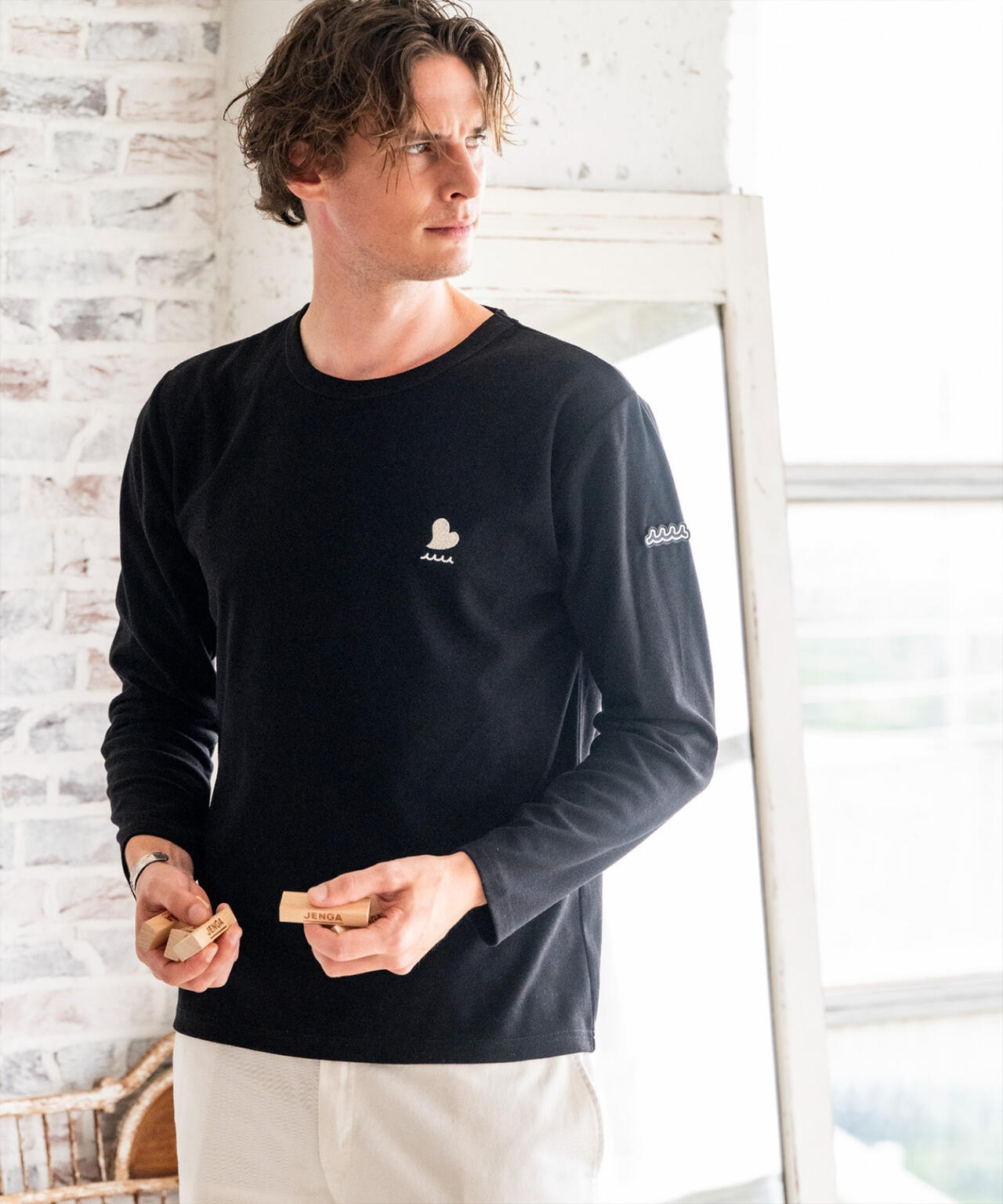 muta MARINE/ムータ マリン/One Point Heart Knit Sewn