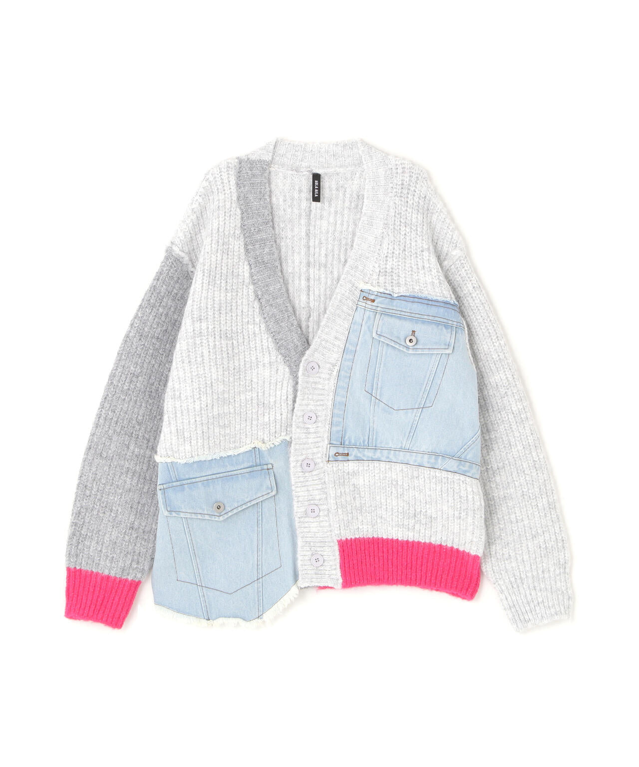 AULA AILA/アウラアイラ/DENIM COMBINATION CARDIGAN | ROYAL FLASH