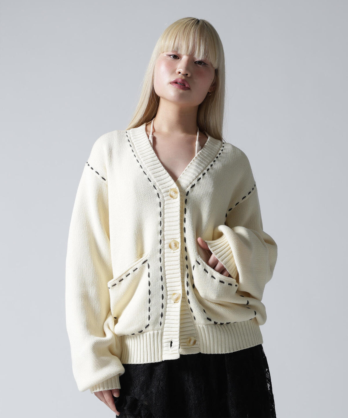 FR(13)NDS/フレンズ/WOMEN STITCH KNIT CARDIGAN