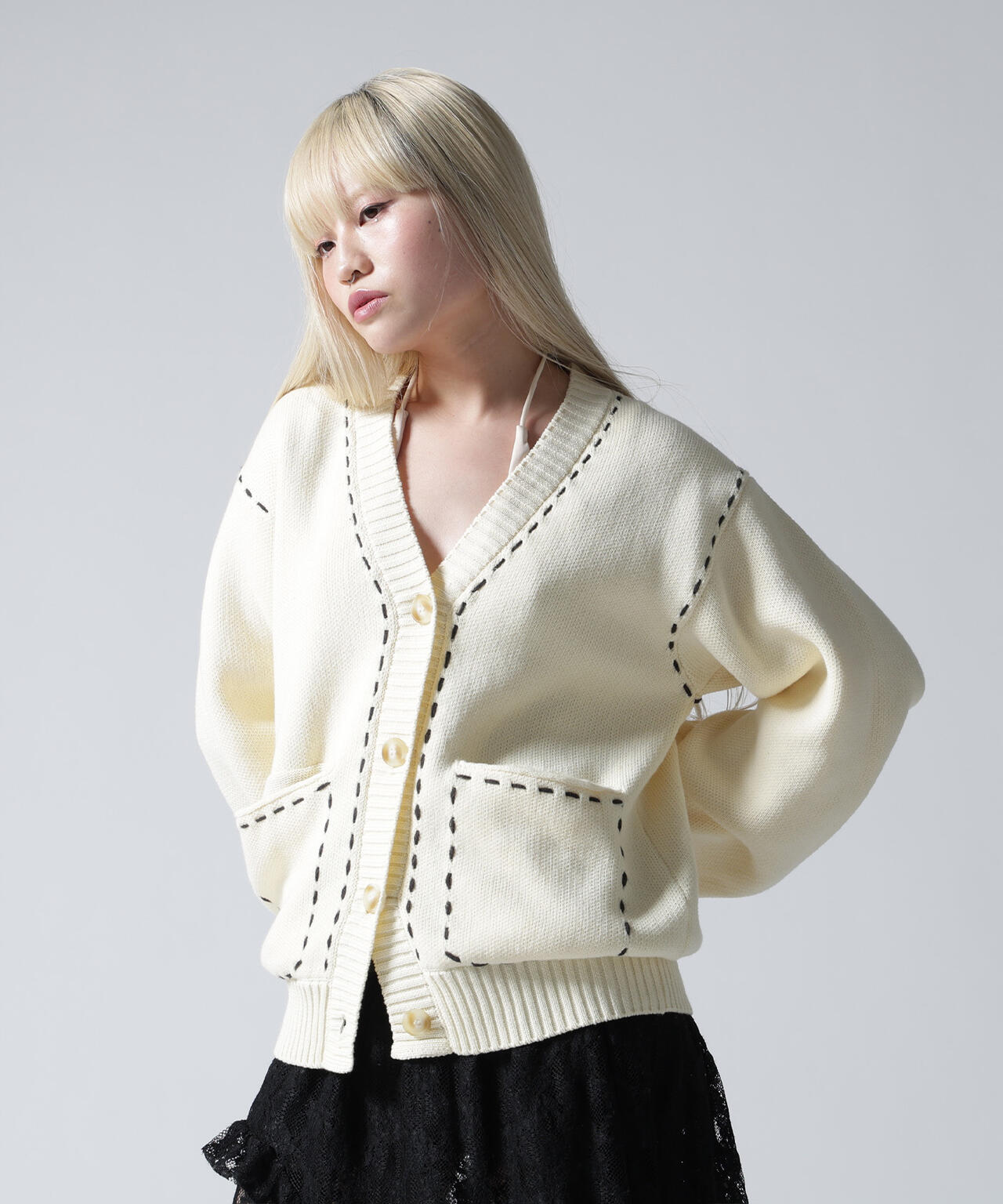 FR(13)NDS/フレンズ/STITCH KNIT CARDIGAN