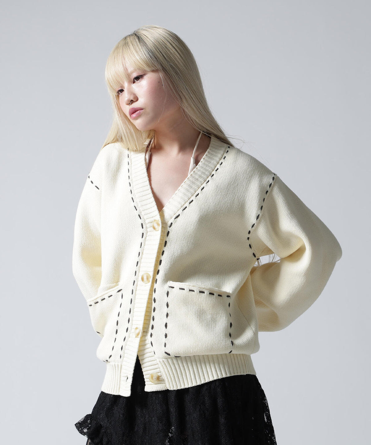 FR(13)NDS/フレンズ/WOMEN STITCH KNIT CARDIGAN