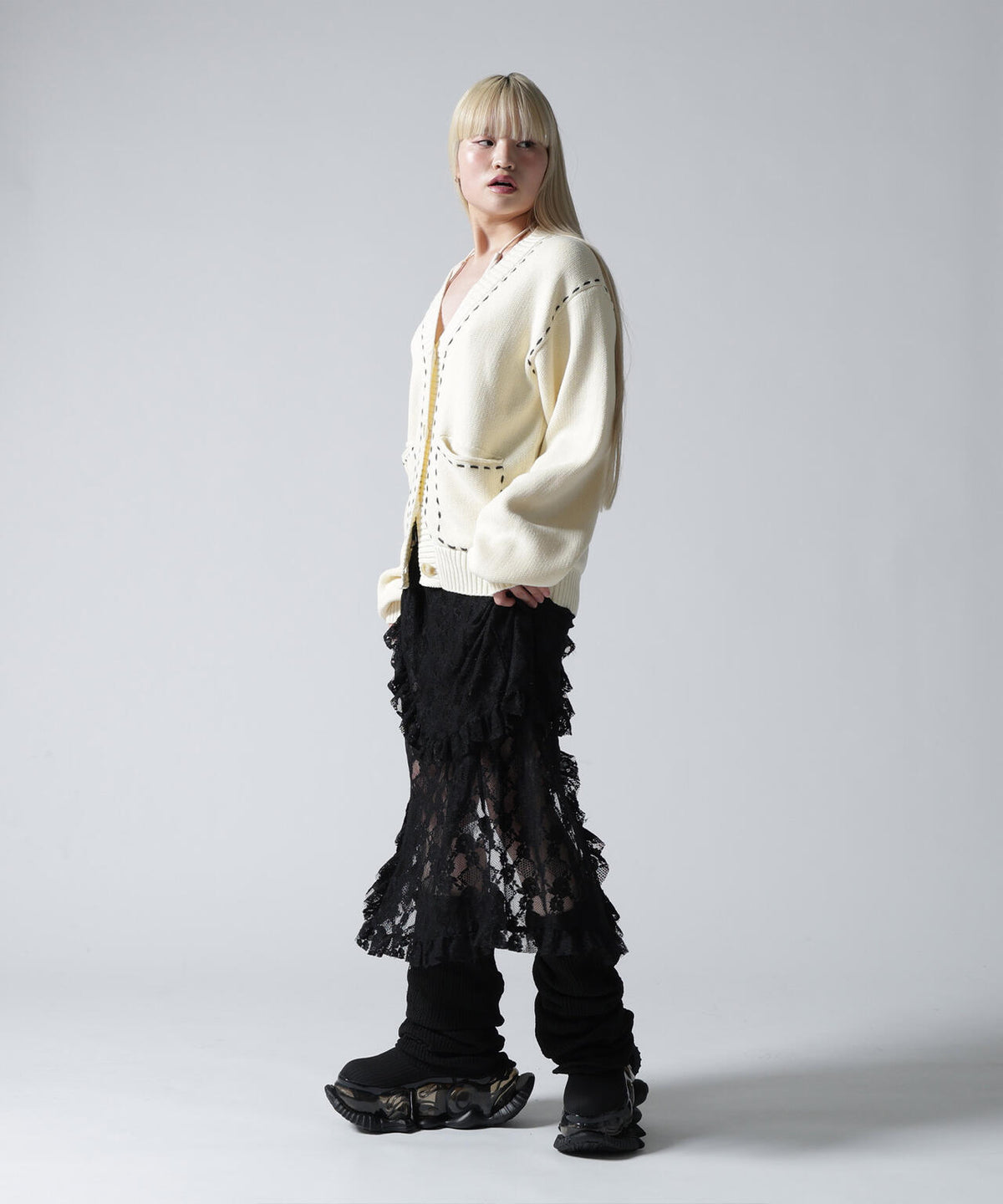 FR(13)NDS/フレンズ/WOMEN STITCH KNIT CARDIGAN