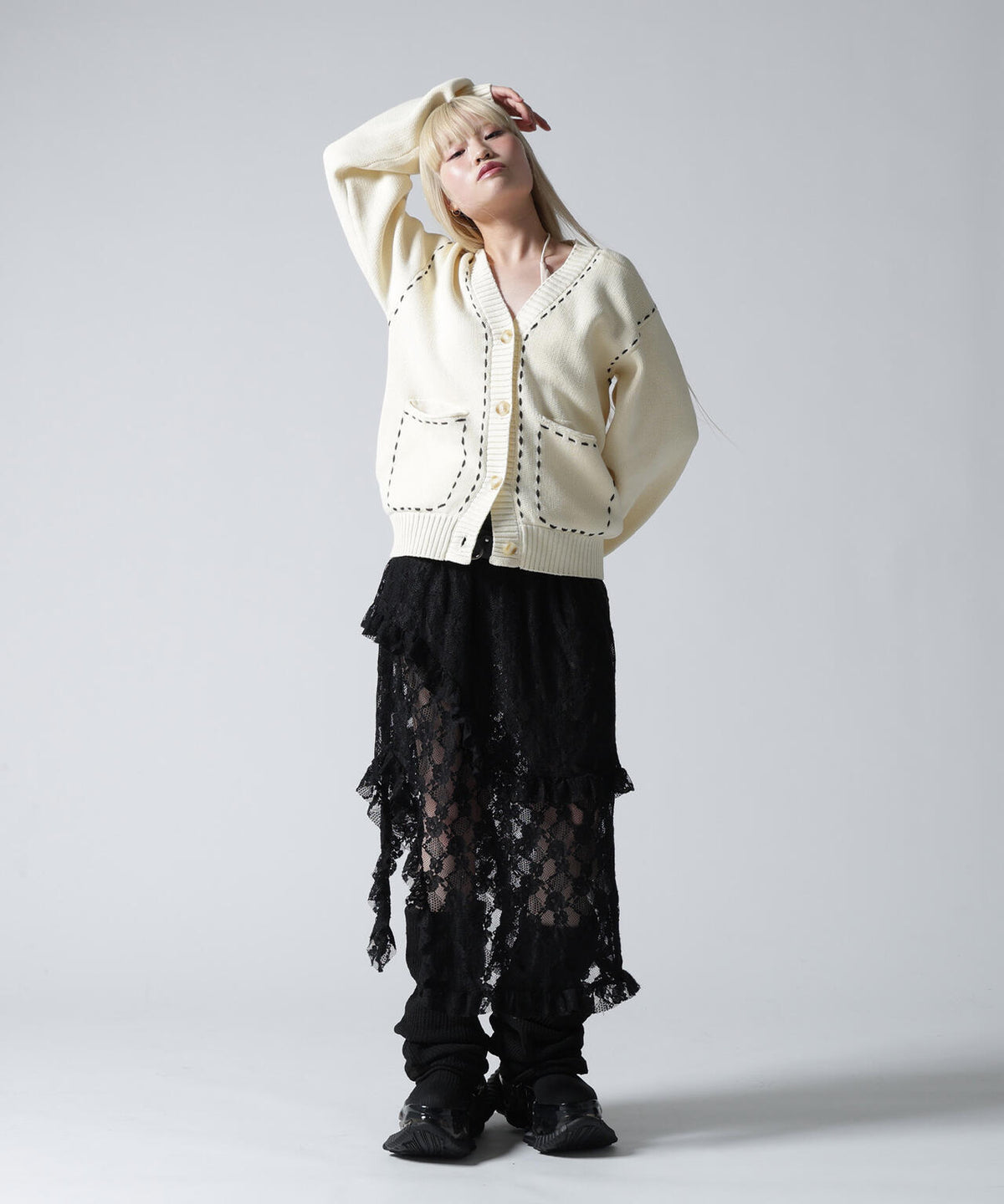 FR(13)NDS/フレンズ/WOMEN STITCH KNIT CARDIGAN