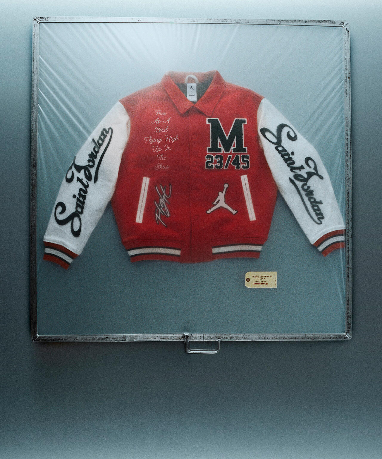 SAINT MICHAEL×JORDAN BRAND/MJ SM VARSITY JKT/RED×WHITE