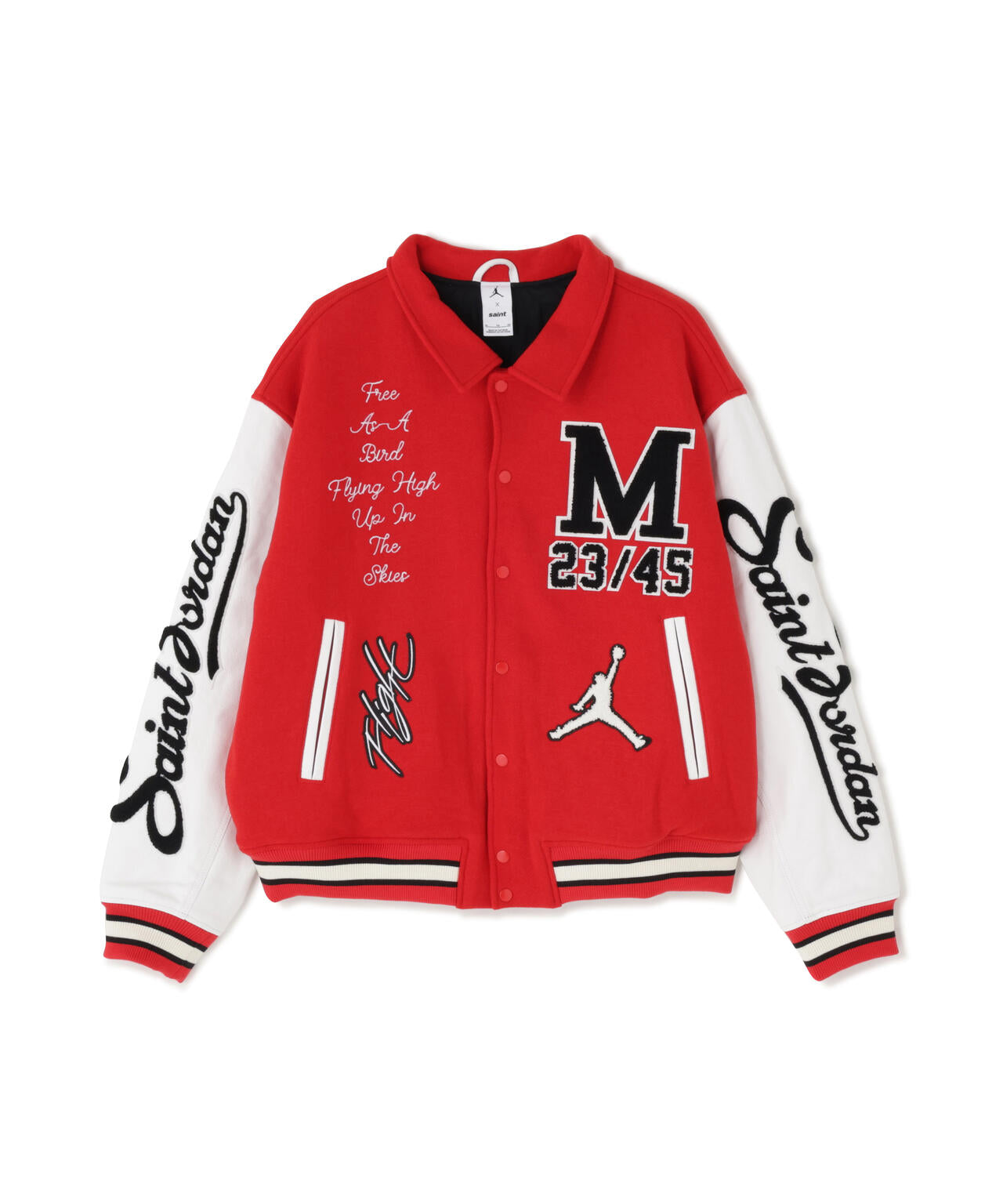 SAINT MICHAEL×JORDAN BRAND/MJ SM VARSITY JKT/RED×WHITE