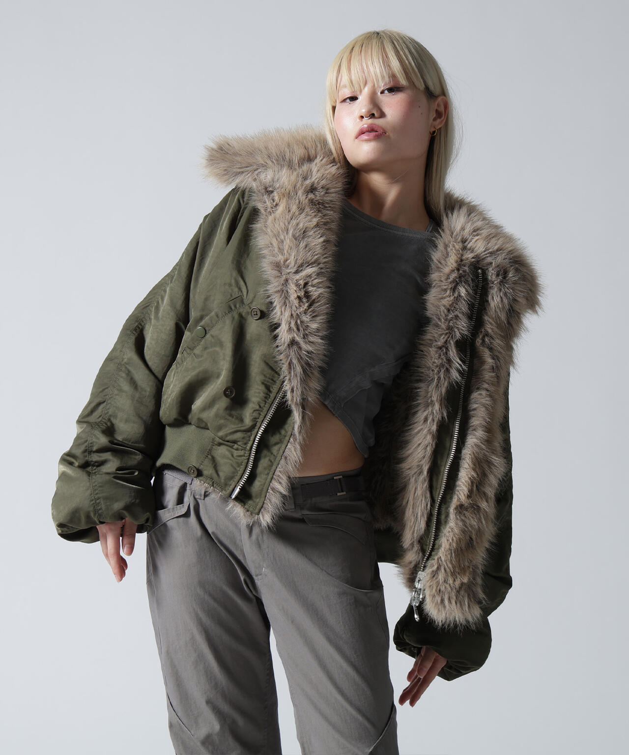FR(13)NDS/フレンズ/REVERSIBLE FUR NYLON BLOUSON