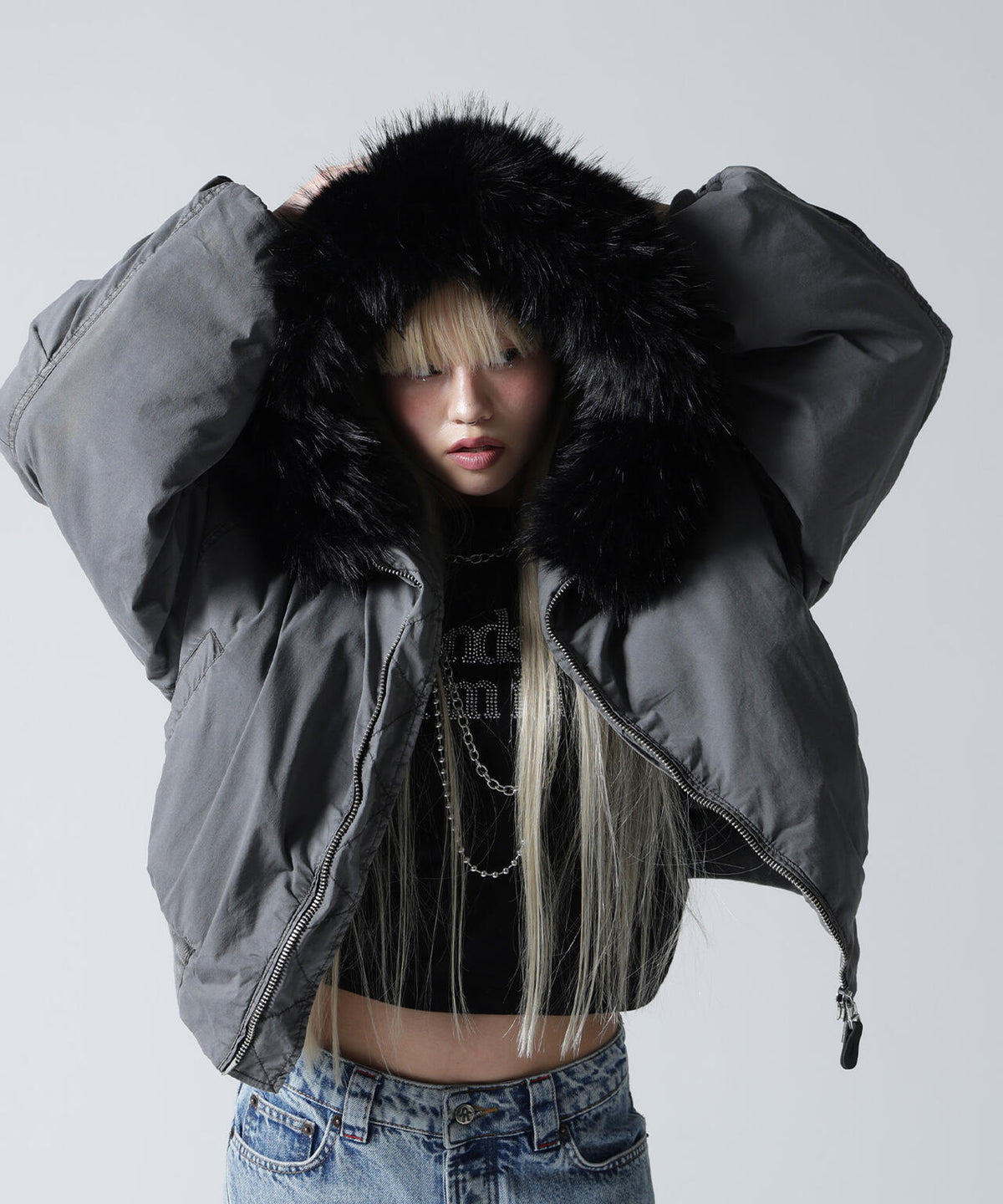 FR(13)NDS/フレンズ/WOMEN COTTON NYLON FUR BLOUSON