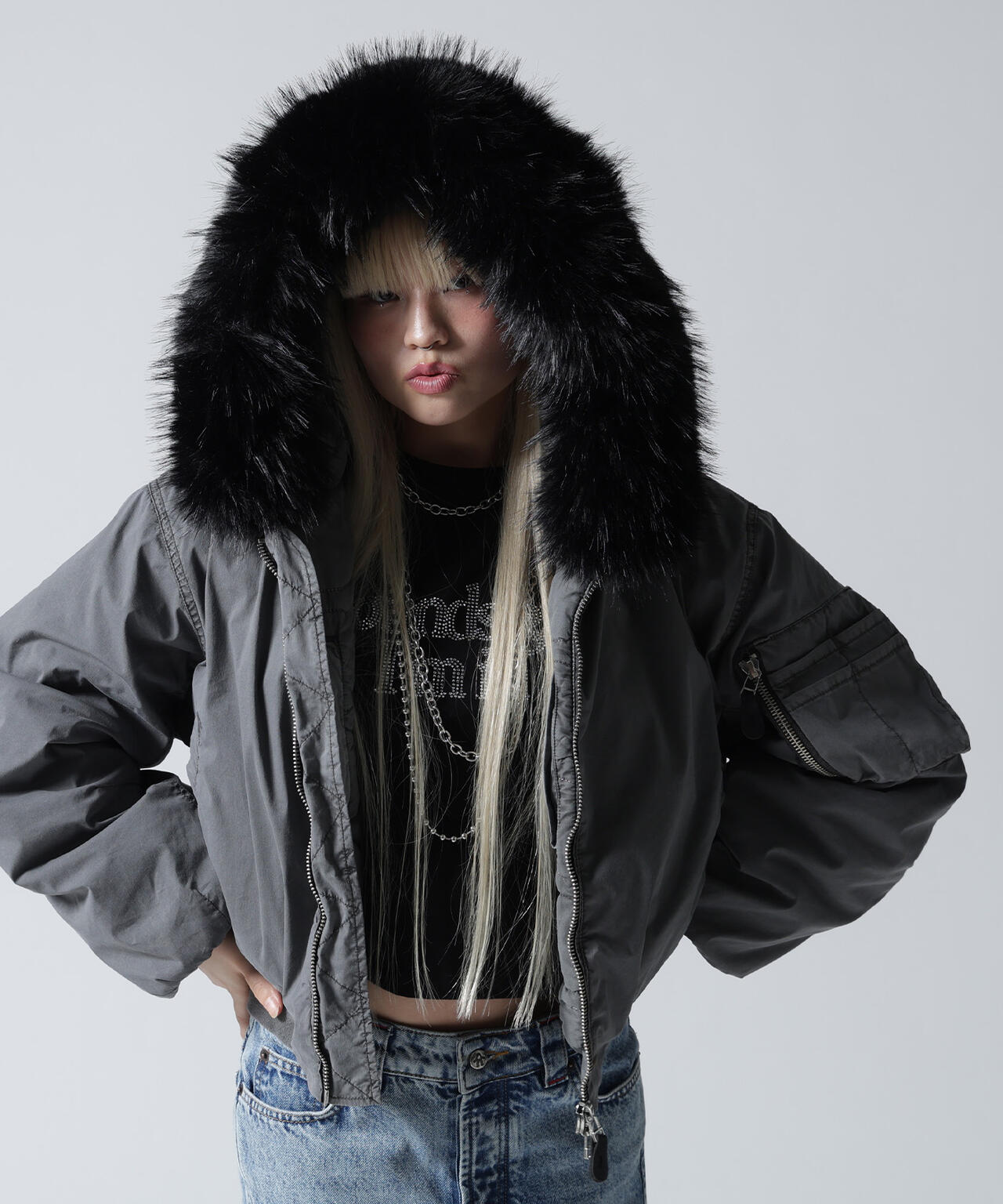 FR(13)NDS/フレンズ/COTTON NYLON FUR BLOUSON
