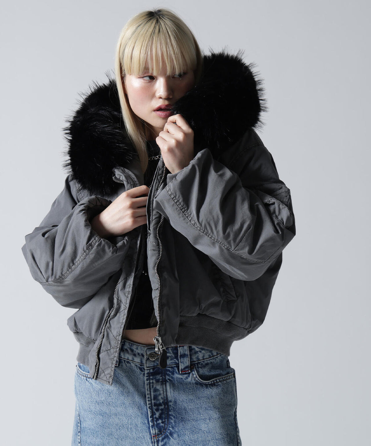 FR(13)NDS/フレンズ/WOMEN COTTON NYLON FUR BLOUSON