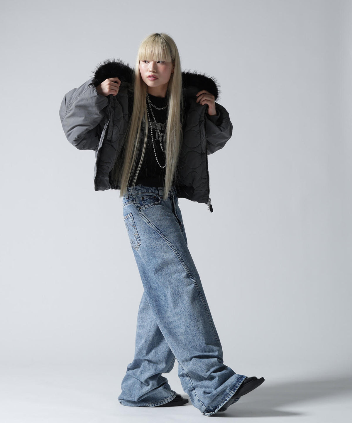 FR(13)NDS/フレンズ/WOMEN COTTON NYLON FUR BLOUSON