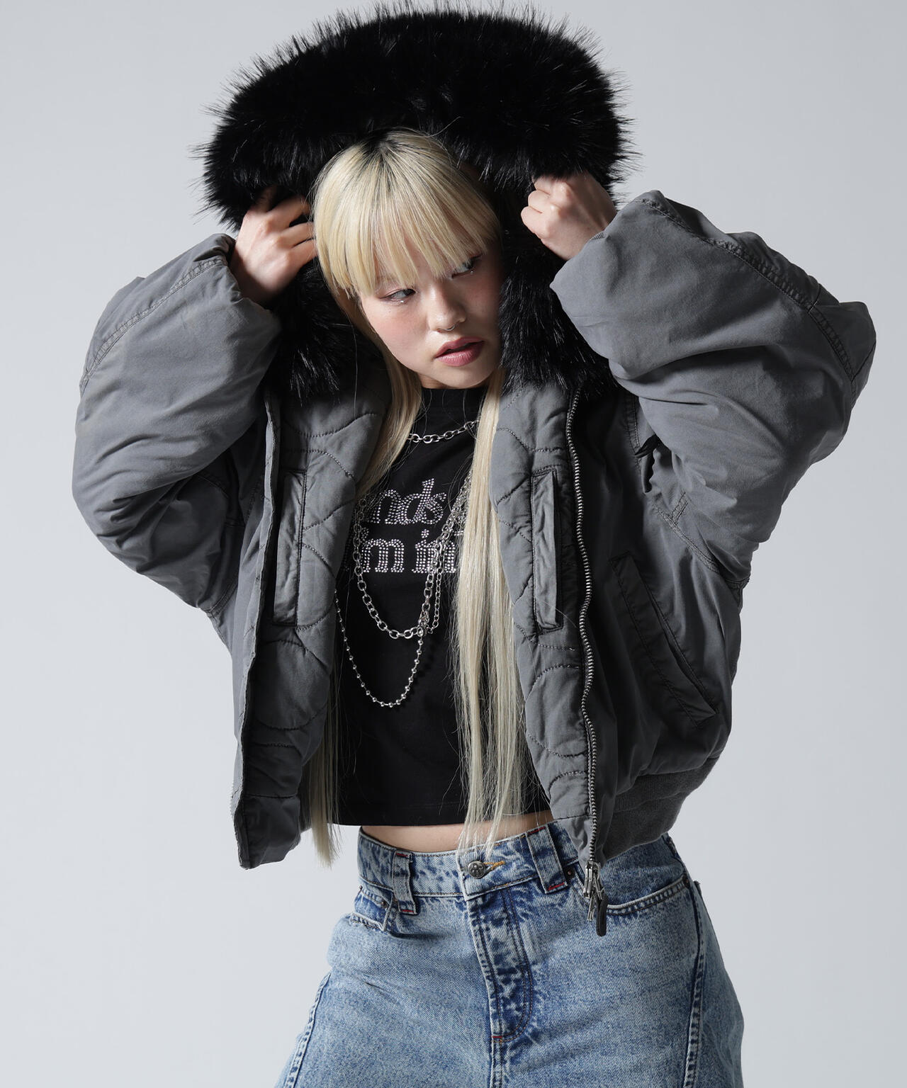 FR(13)NDS/フレンズ/COTTON NYLON FUR BLOUSON