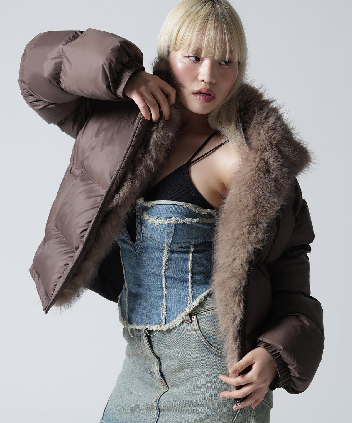 FR(13)NDS/フレンズ/WOMEN NYLON FUR STAND BLOUSON
