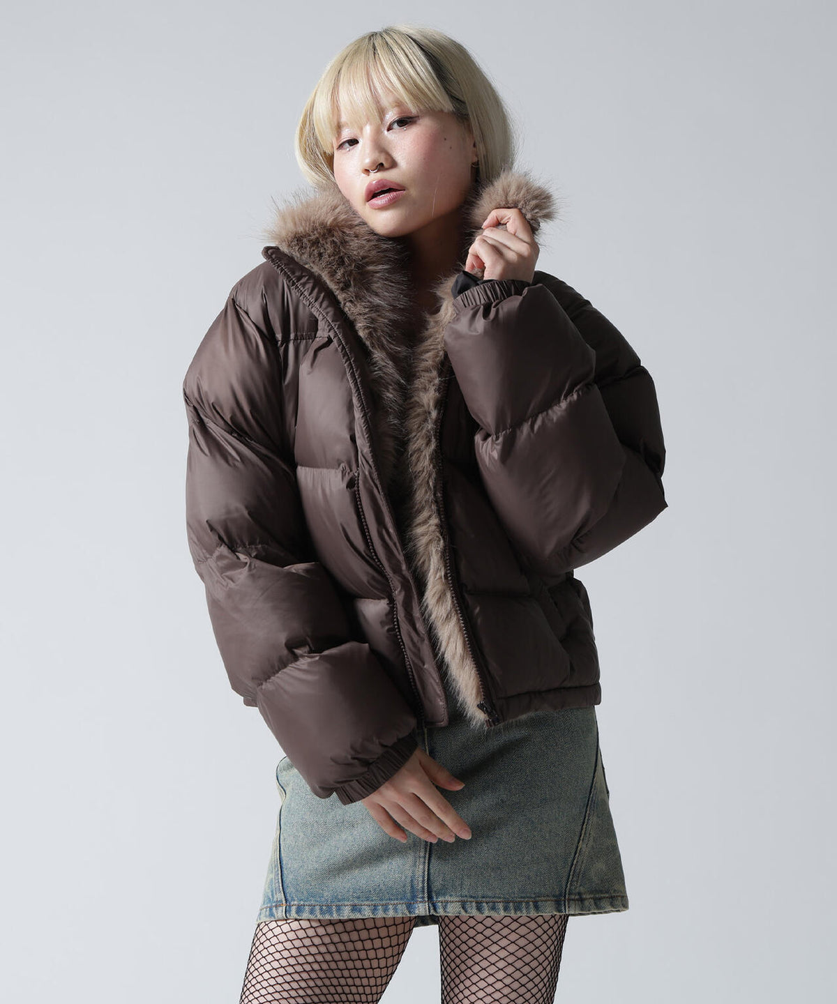 FR(13)NDS/フレンズ/WOMEN NYLON FUR STAND BLOUSON