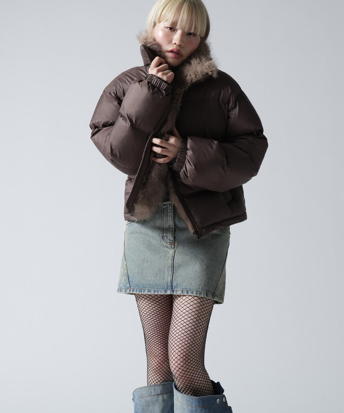 FR(13)NDS/フレンズ/WOMEN NYLON FUR STAND BLOUSON