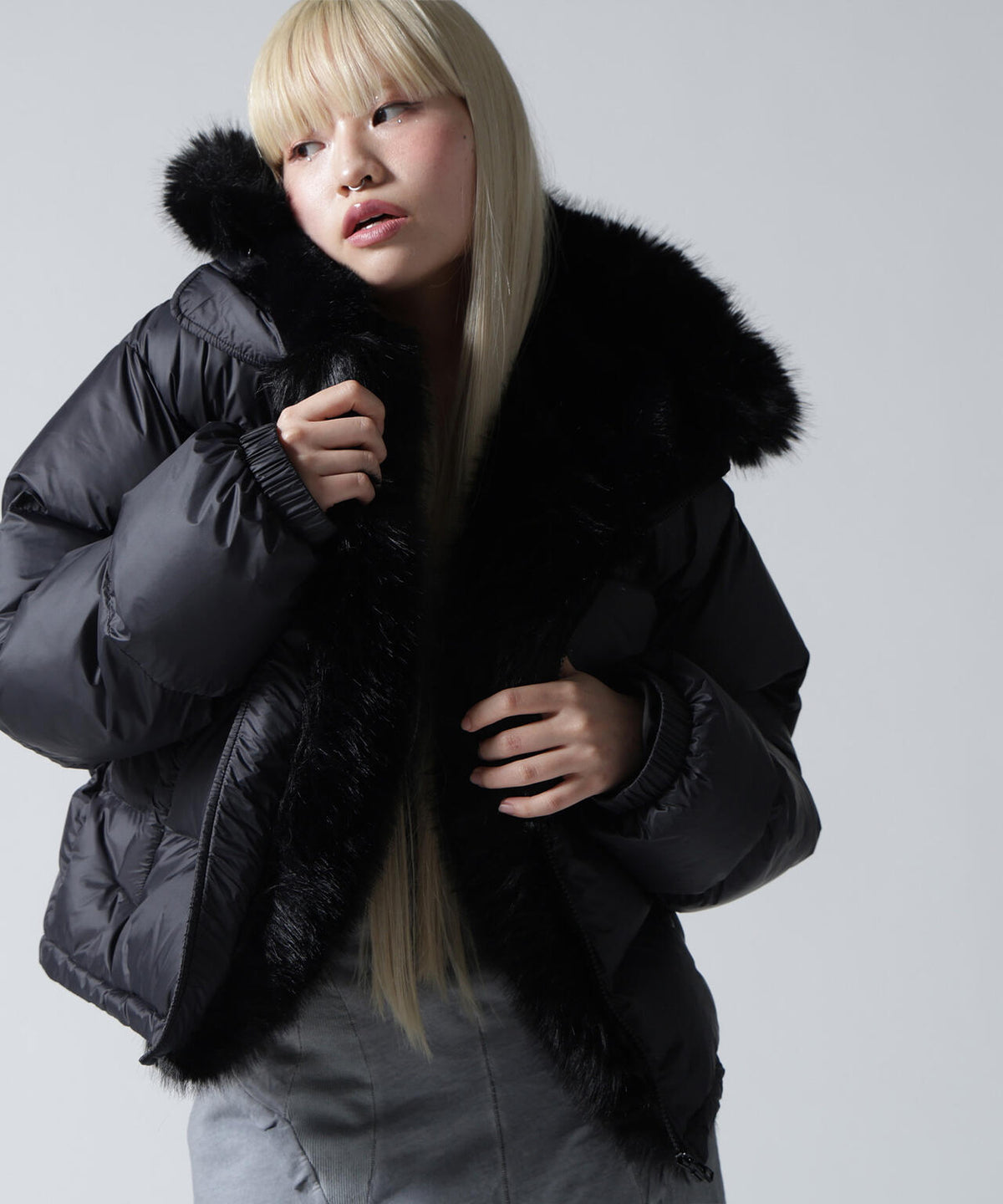 FR(13)NDS/フレンズ/WOMEN NYLON FUR HOOD BLOUSON