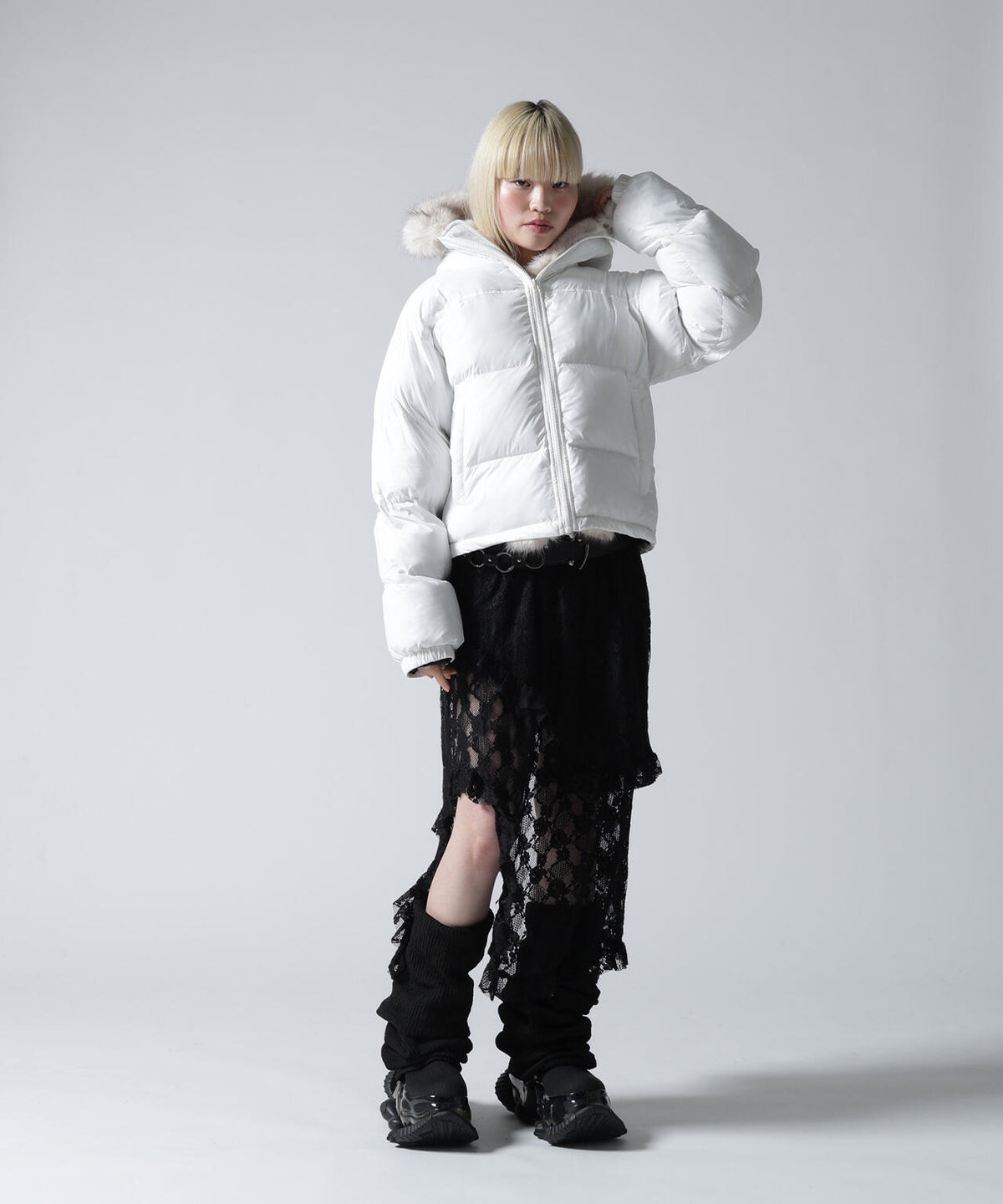 FR(13)NDS/フレンズ/WOMEN NYLON FUR HOOD BLOUSON
