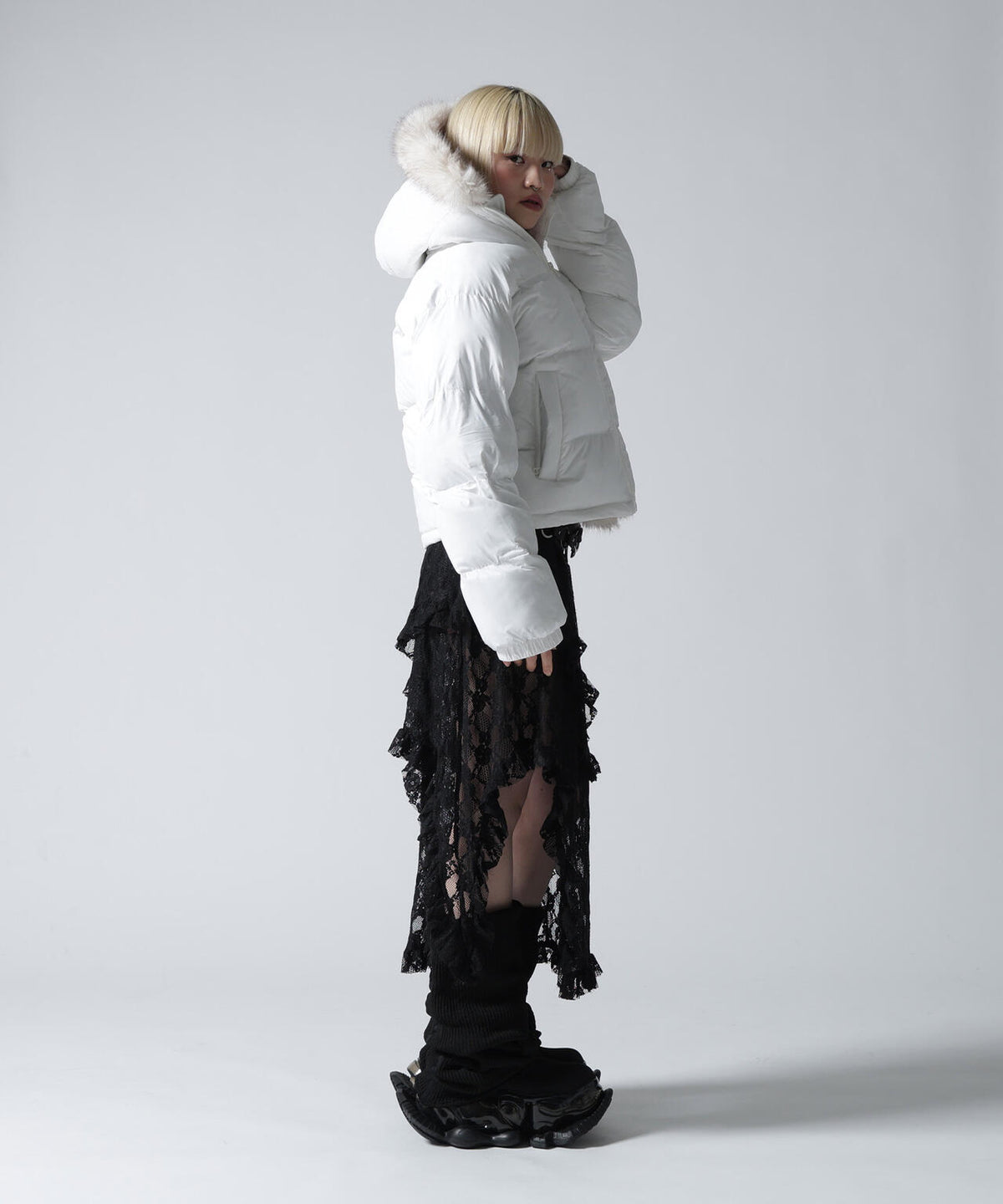 FR(13)NDS/フレンズ/WOMEN NYLON FUR HOOD BLOUSON