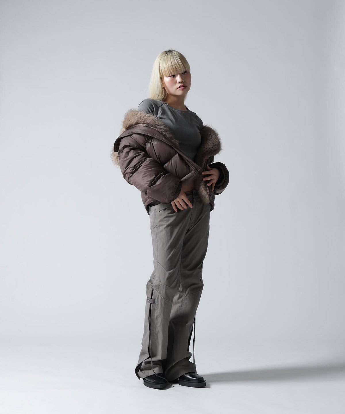 FR(13)NDS/フレンズ/WOMEN NYLON FUR HOOD BLOUSON