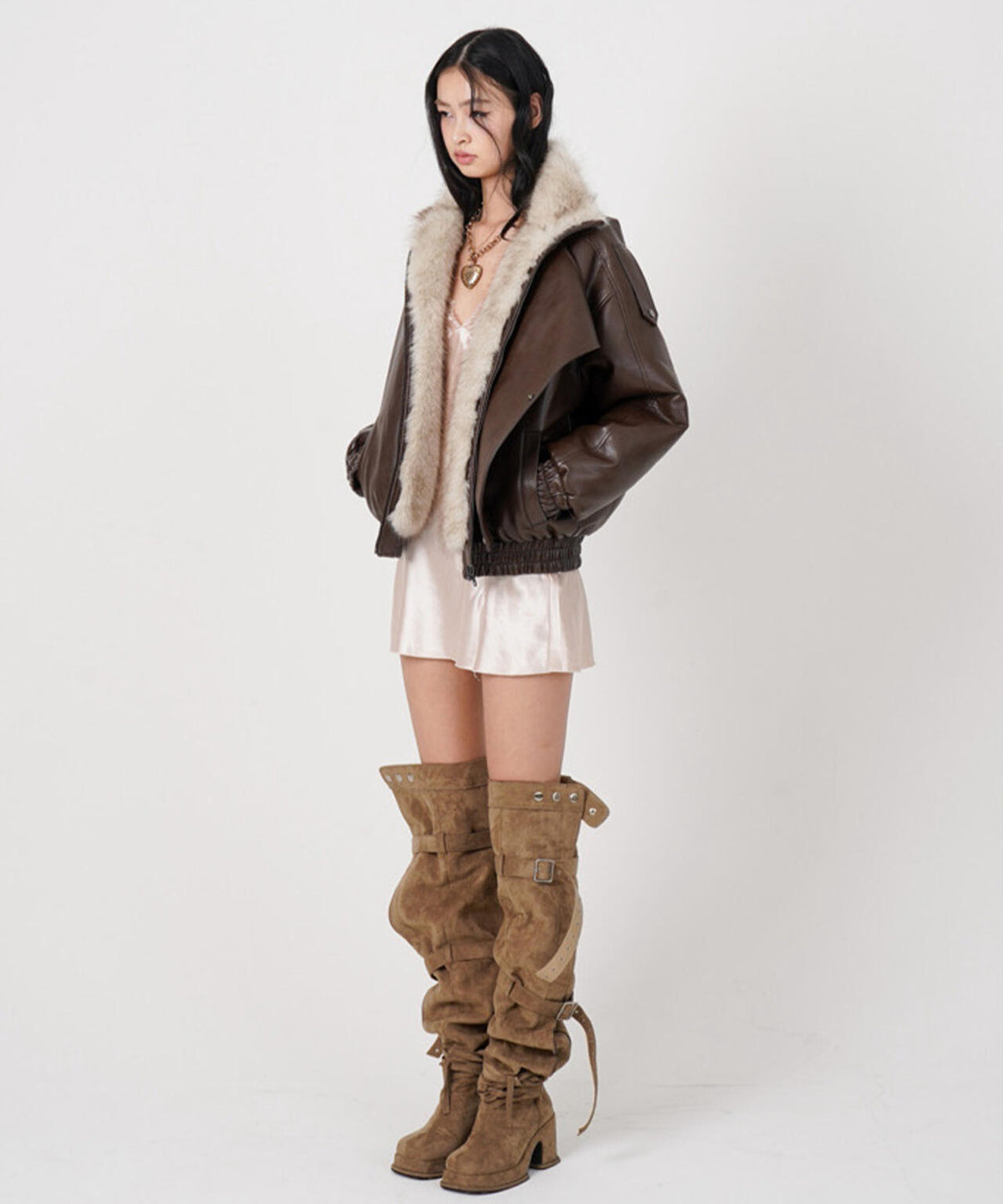 MITSUKI/ミツキ/FAUX LEATHER REVERSIBLE BLOUSON