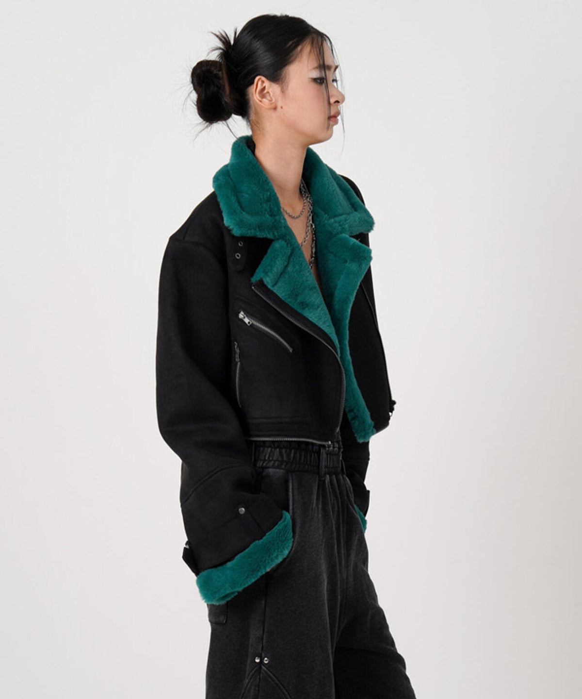 MITSUKI/ミツキ/2WAY FAUX SHEARLING JACKET