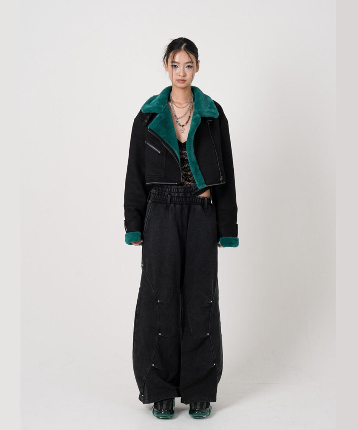 MITSUKI/ミツキ/2WAY FAUX SHEARLING JACKET
