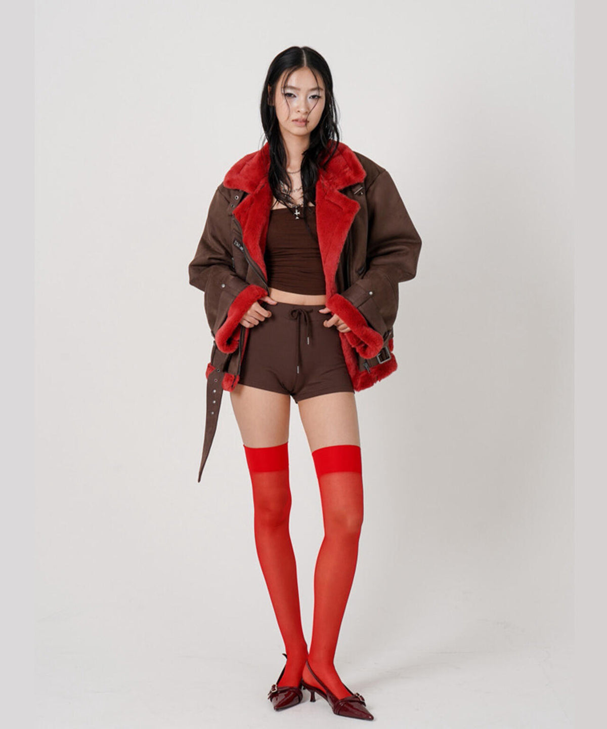 MITSUKI/ミツキ/2WAY FAUX SHEARLING JACKET