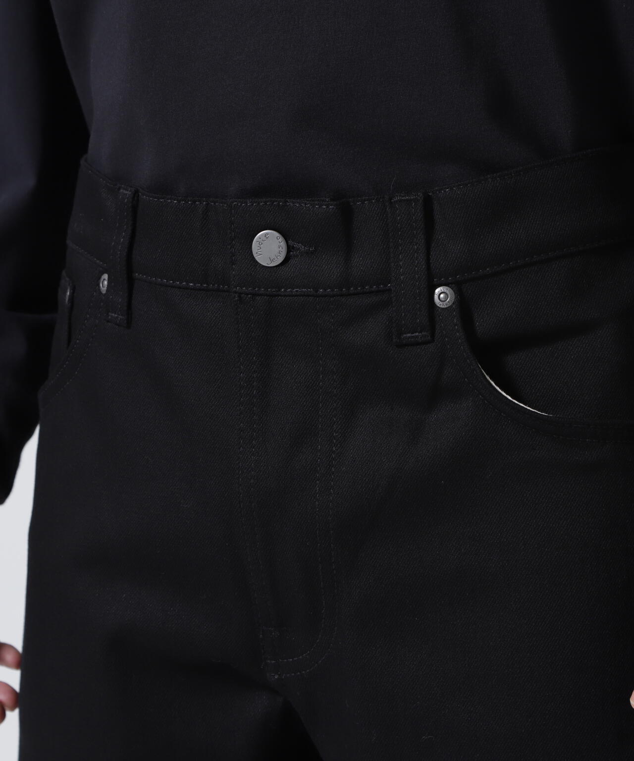 NUDIE JEANS/ヌーディージーンズ/LEAN DEAN /DRY EVER BLACK