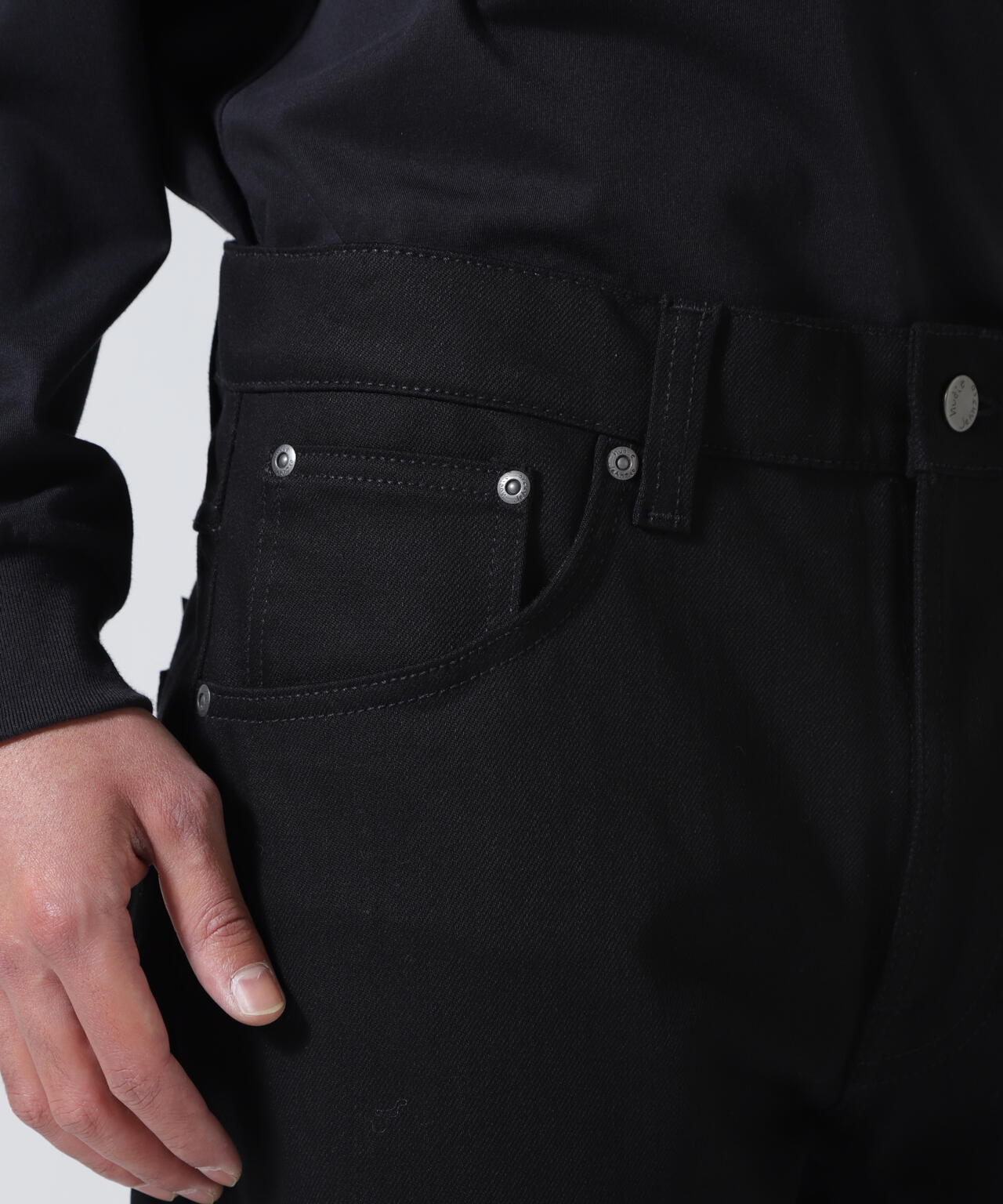 NUDIE JEANS/ヌーディージーンズ/LEAN DEAN /DRY EVER BLACK