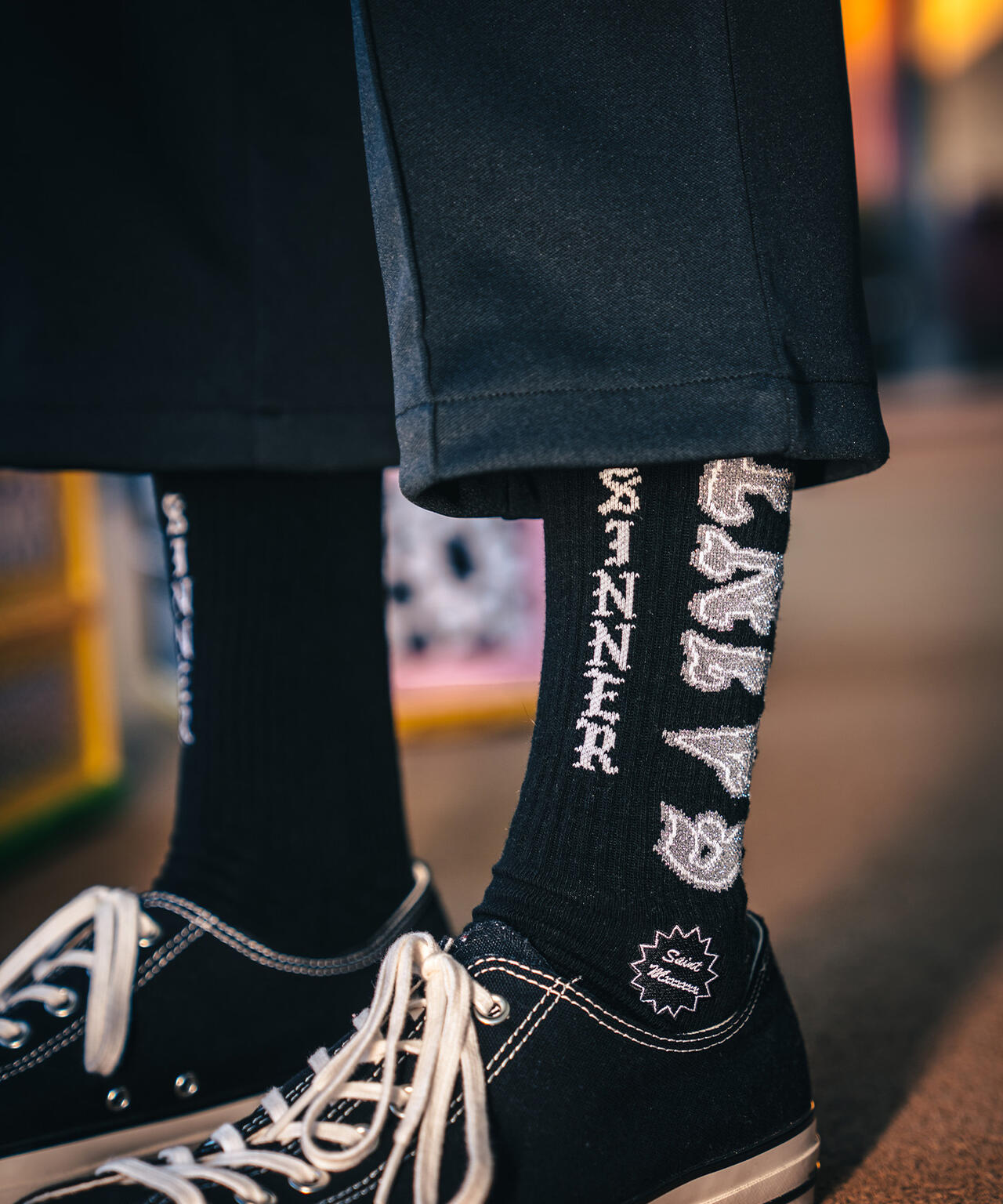 SAINT MICHAEL/セントマイケル/SOCKS/SAINT/BLACK+GRAY