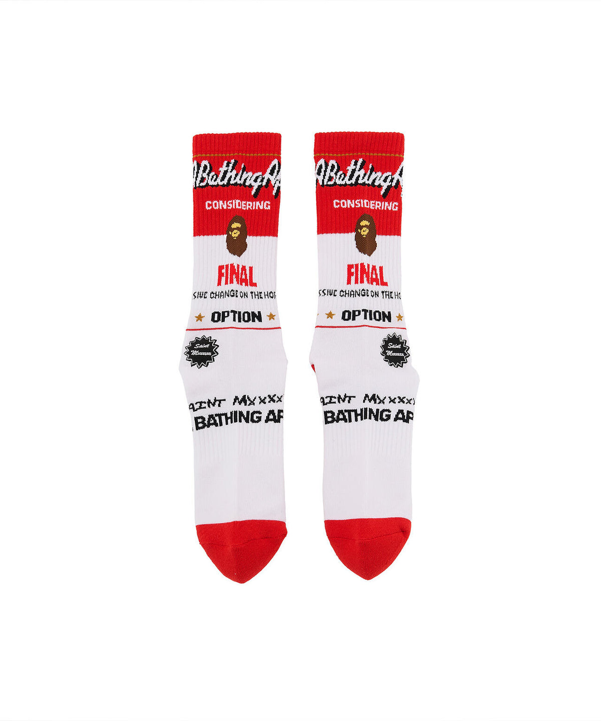 SAINT MICHAEL/セントマイケル/BAPE_SOCKS/FAINAL/WHITE+RED