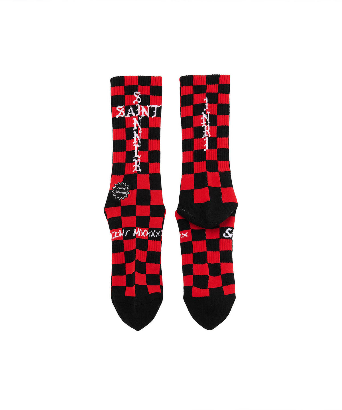 SAINT MICHAEL/セントマイケル/SOCKS/CHECK/BLACK+RED