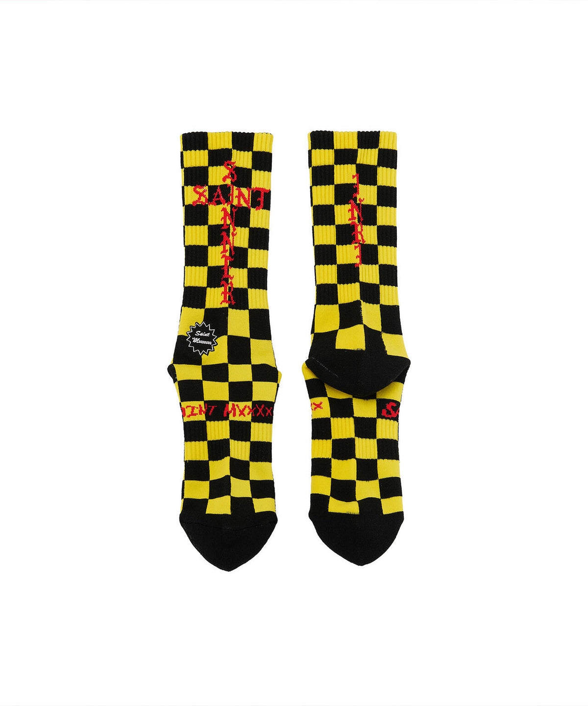 SAINT MICHAEL/セントマイケル/SOCKS/CHECK/BLACK+YELLOW