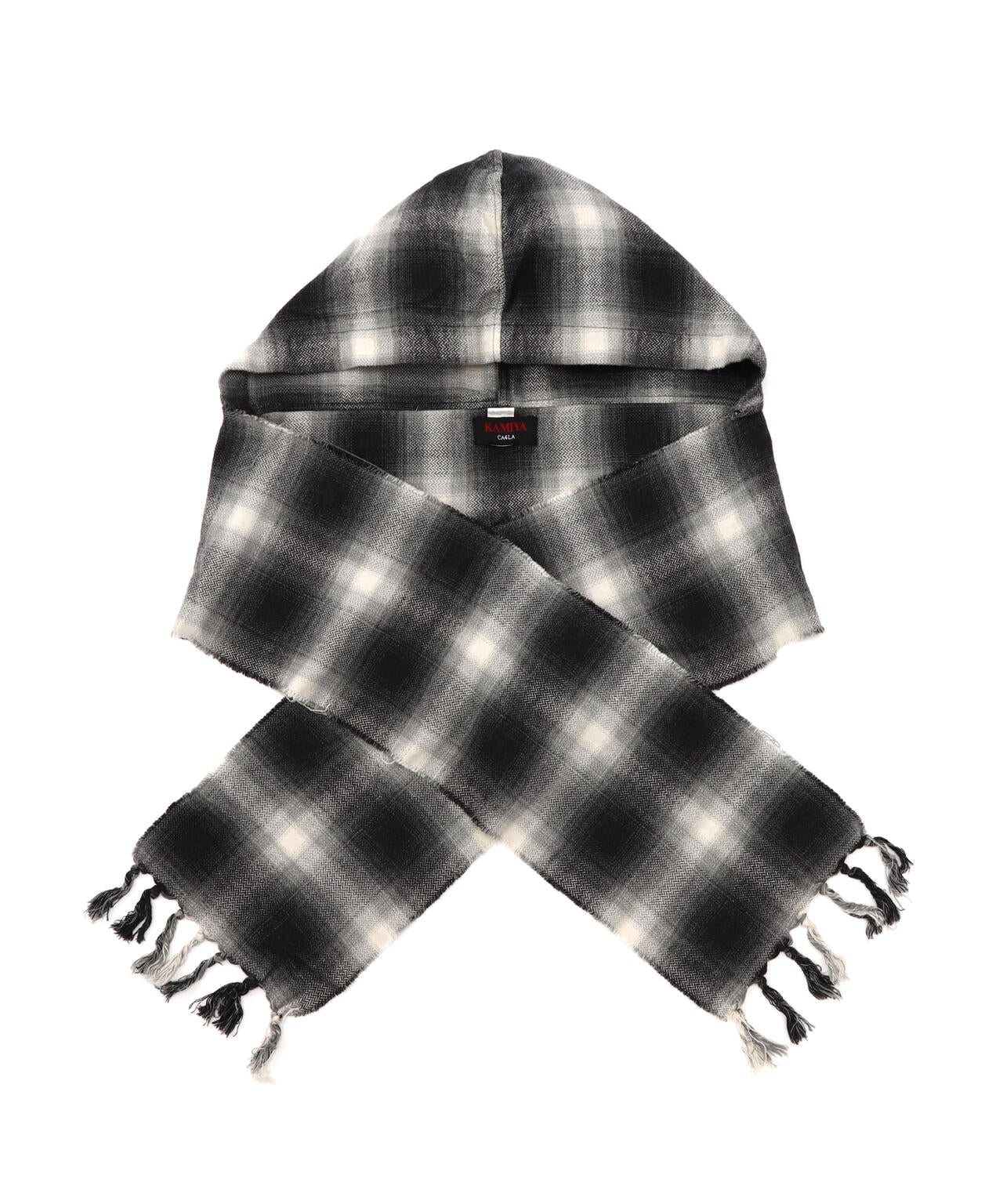 KAMIYA×CA4LA/カミヤ×カシラ/HOODED CHECKED STOLE