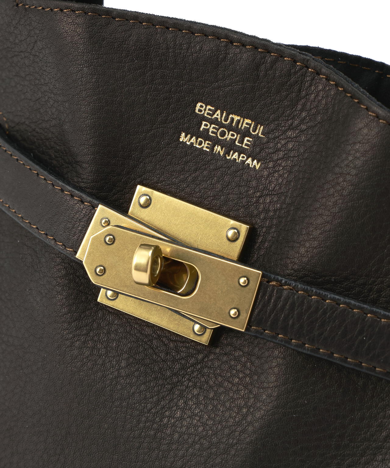 beautiful people/ビューティフルピープル/oiled leather market shoulder bag