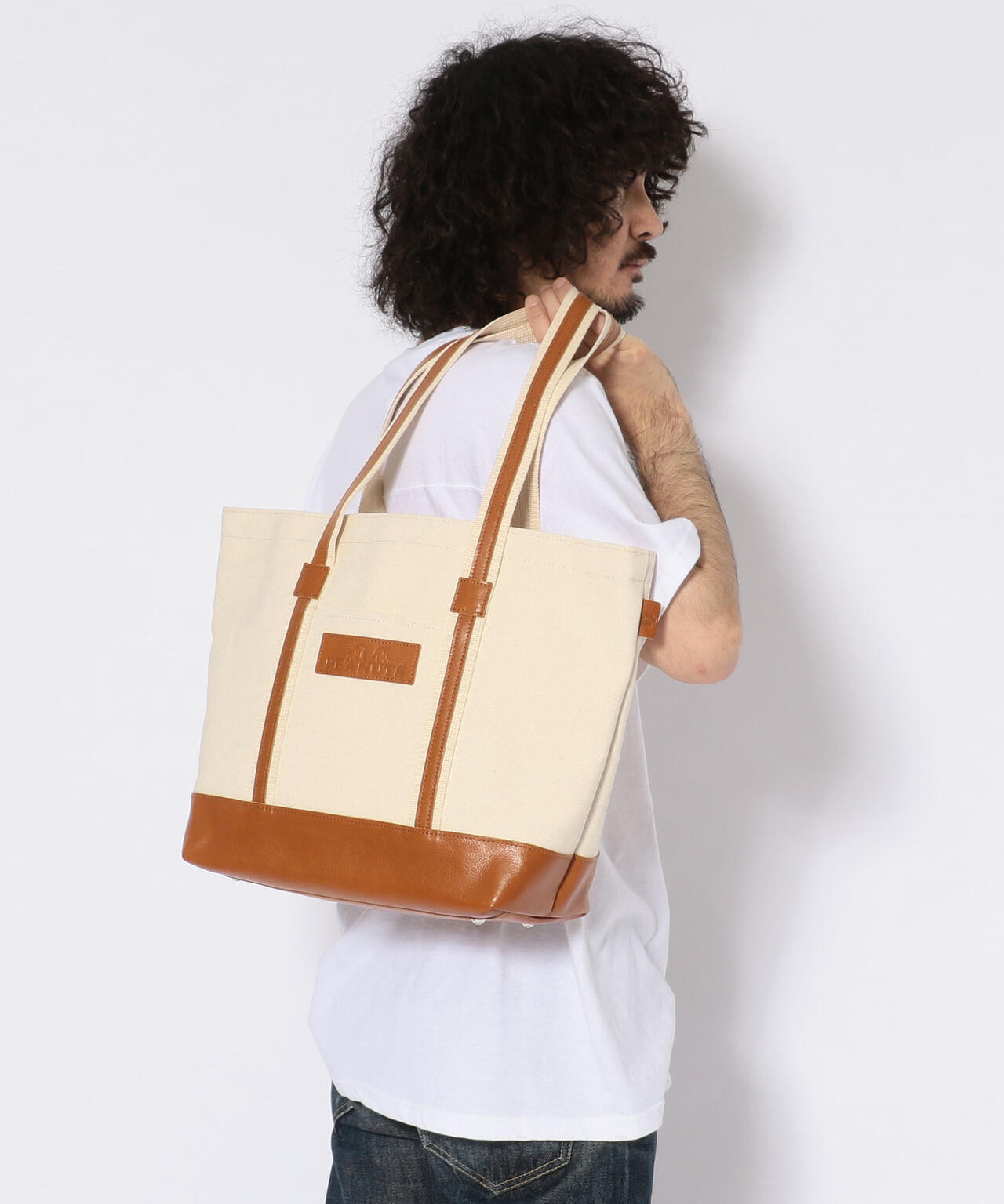 SNOOPY LEATHER COLLECTION/スヌーピーレザーコレクション/レザー×キャンバス トートバッグ L