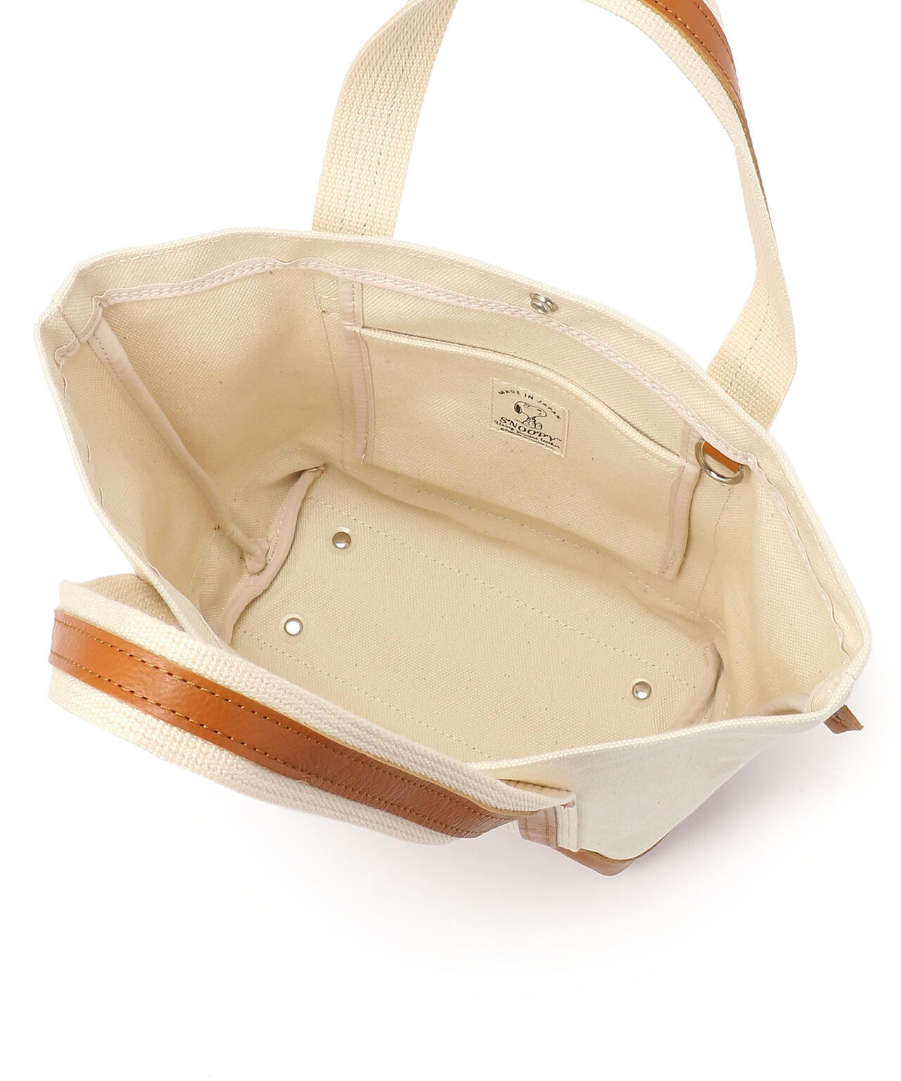 SNOOPY LEATHER COLLECTION/スヌーピーレザーコレクション/レザー×キャンバス トートバッグM