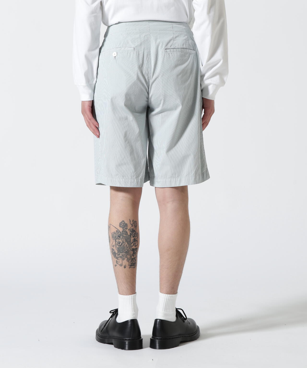 YOKE/ヨーク/Garment Dye Stripe Belted Wide Shorts