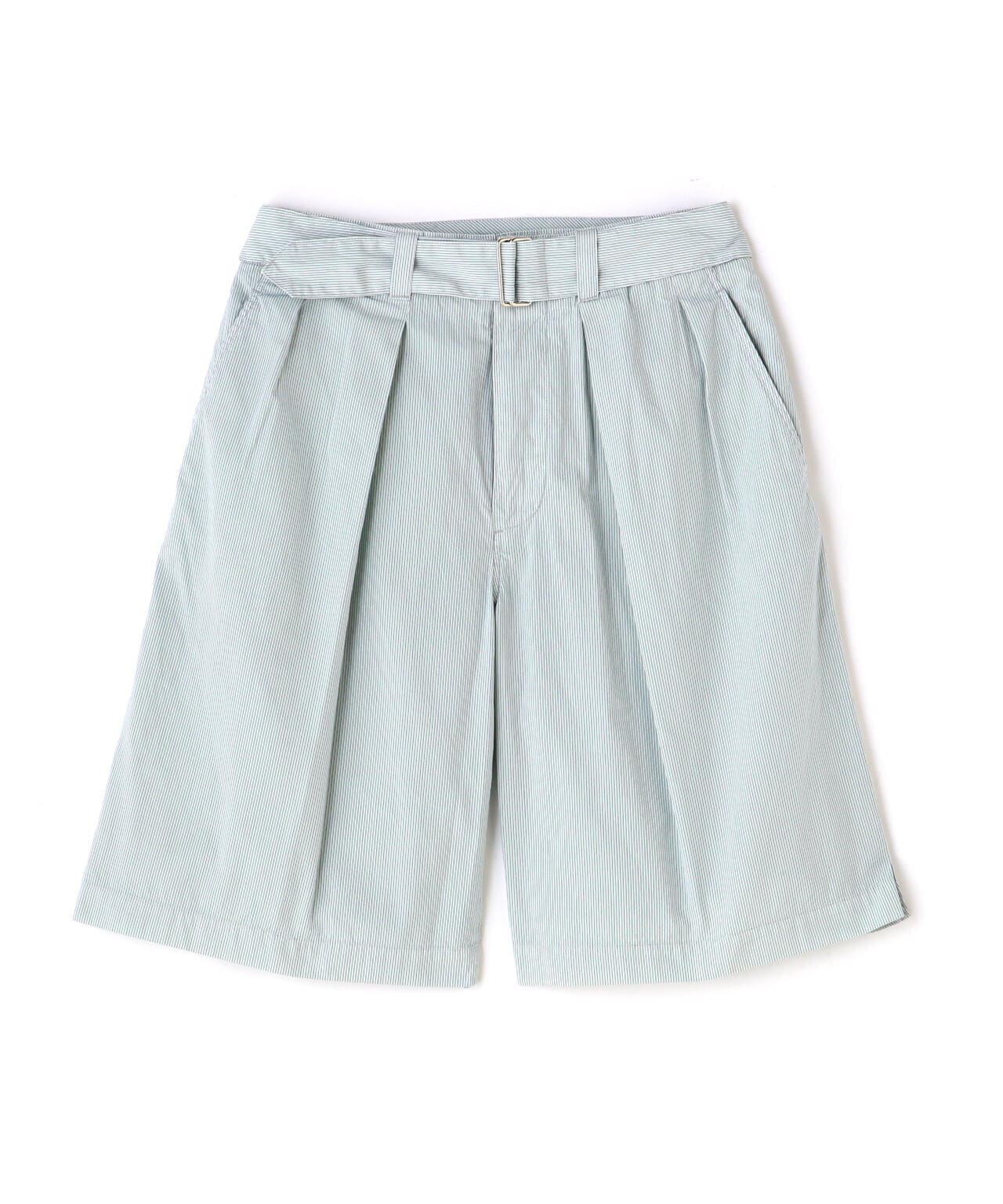 YOKE/ヨーク/Garment Dye Stripe Belted Wide Shorts