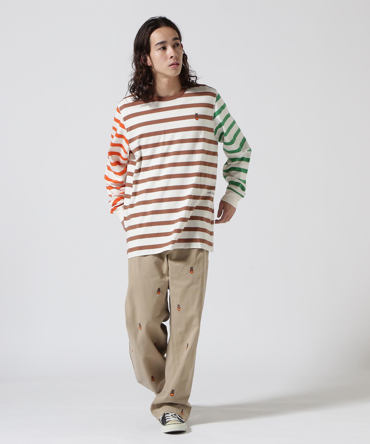POP TRADING COMPANY/Pop & Miffy Striped Longsleeve Tee