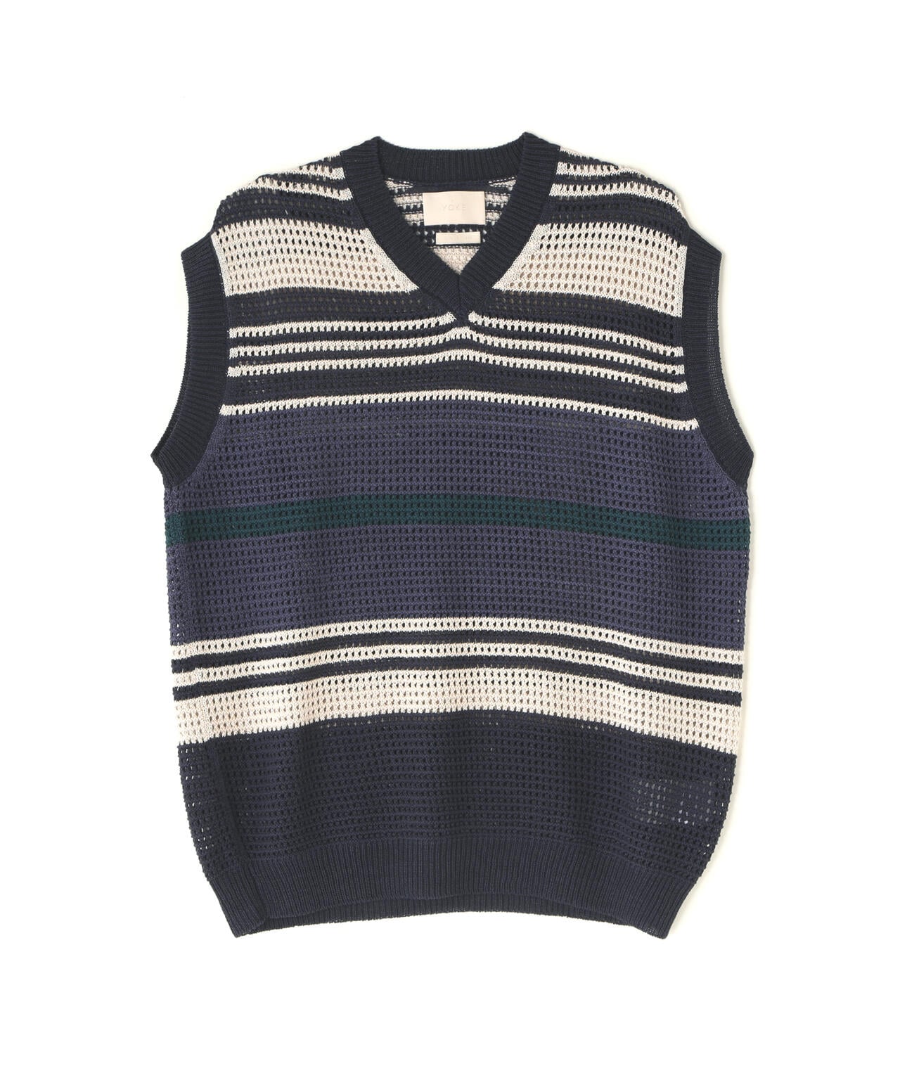 YOKE/ヨーク/BORDER MESH KNIT VEST