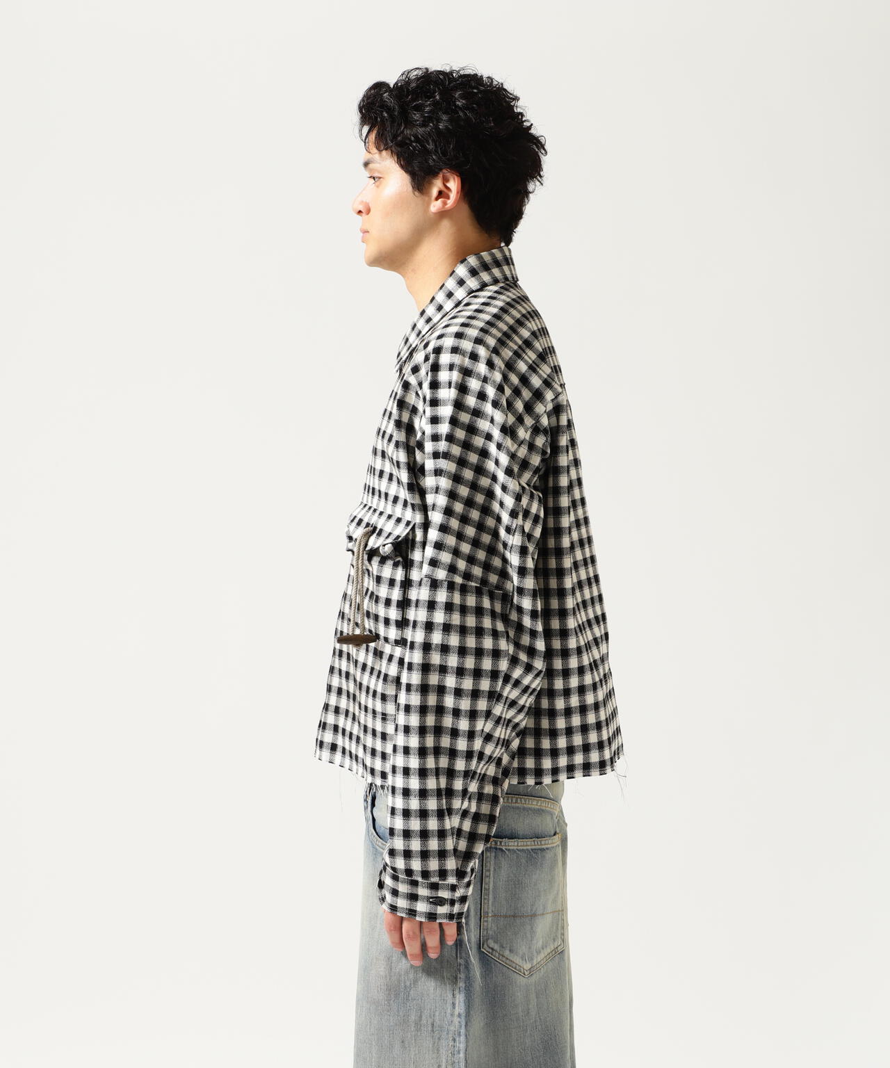 ANCELLM/アンセルム/C/R CHECK SHORT ZIPUP SHIRT