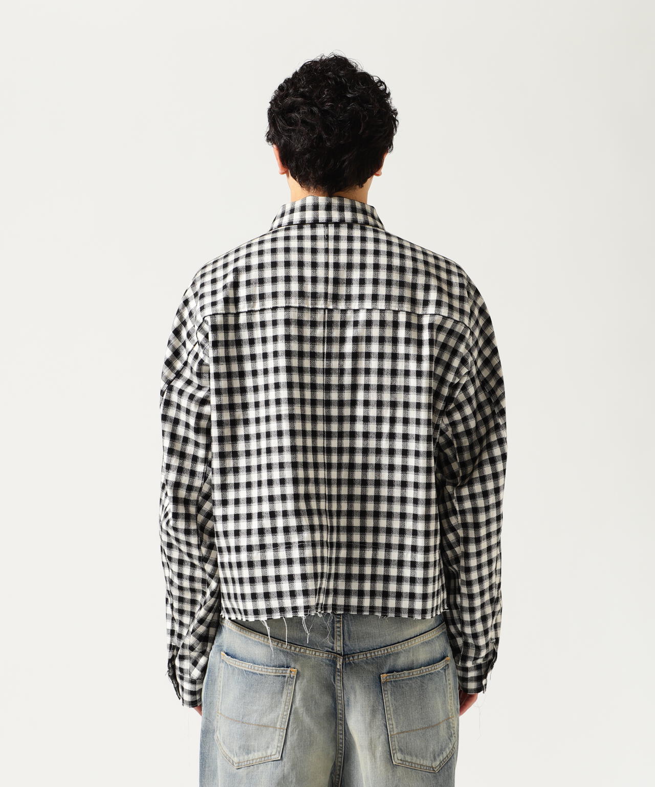 ANCELLM/アンセルム/C/R CHECK SHORT ZIPUP SHIRT