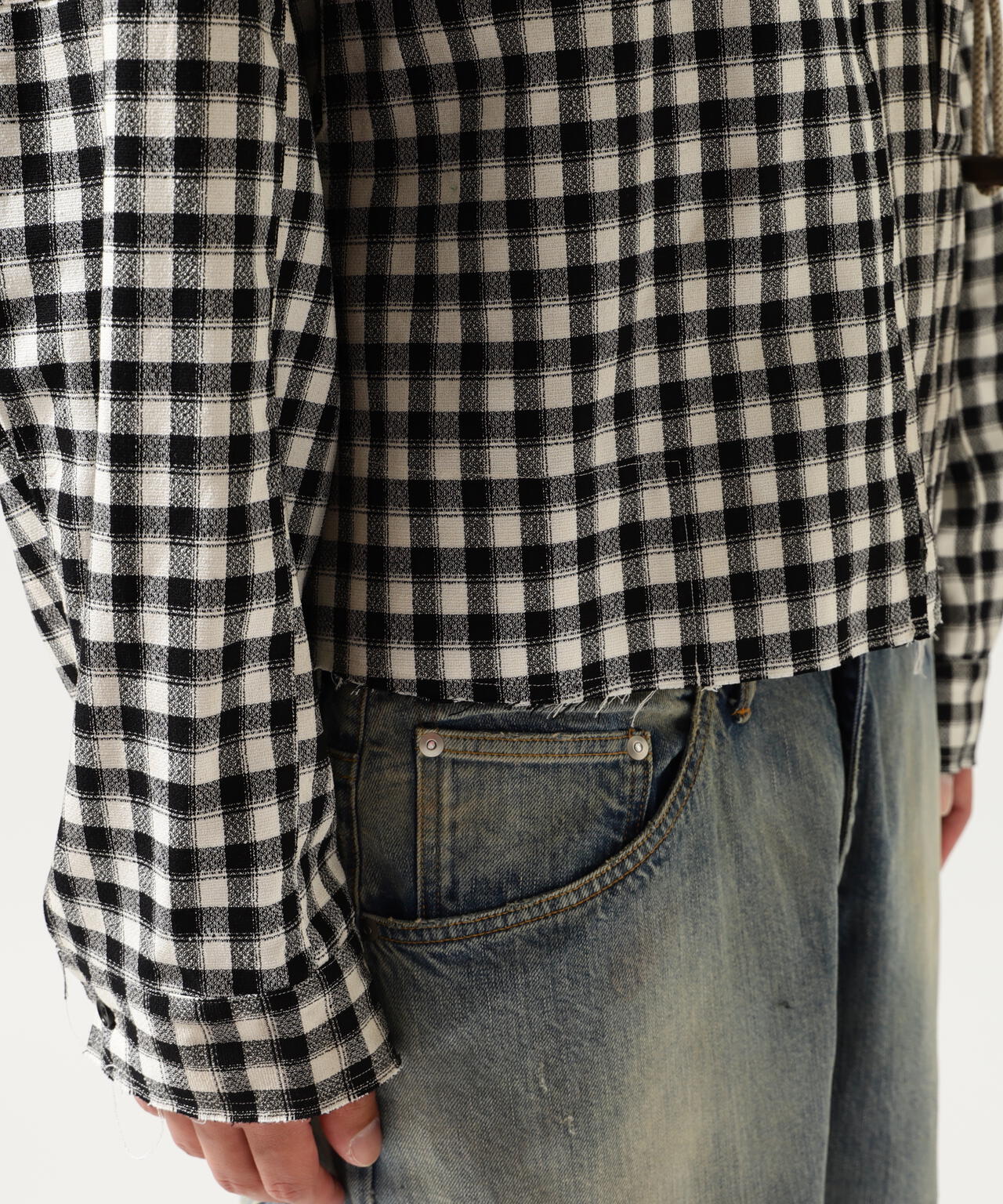 ANCELLM/アンセルム/C/R CHECK SHORT ZIPUP SHIRT