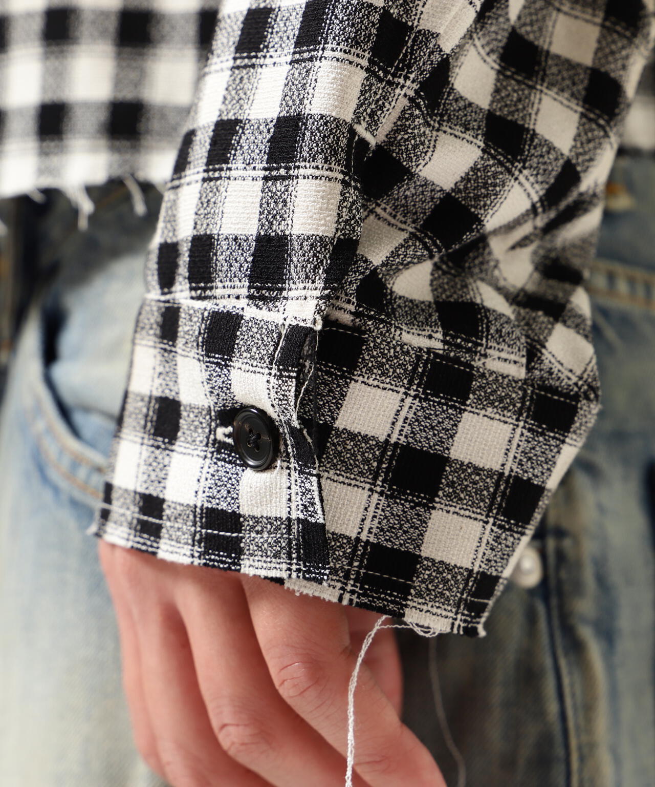 ANCELLM/アンセルム/C/R CHECK SHORT ZIPUP SHIRT