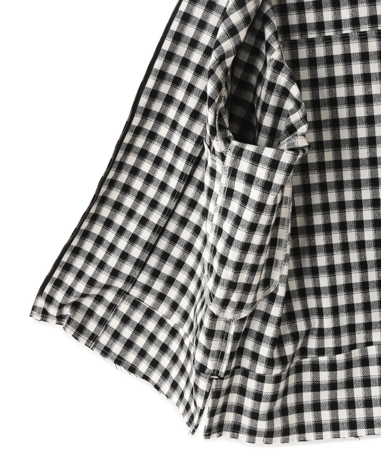 ANCELLM/アンセルム/C/R CHECK SHORT ZIPUP SHIRT
