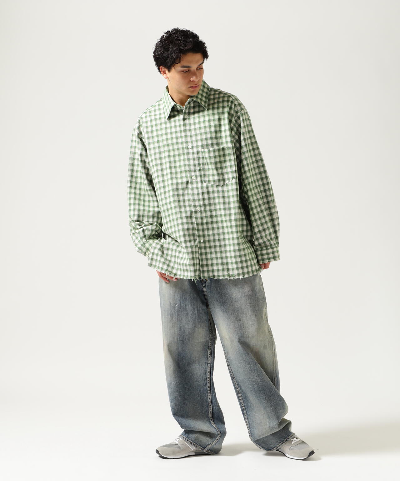 ANCELLM/アンセルム/ C/R CHECK OVER SHIRT/ANCSH55