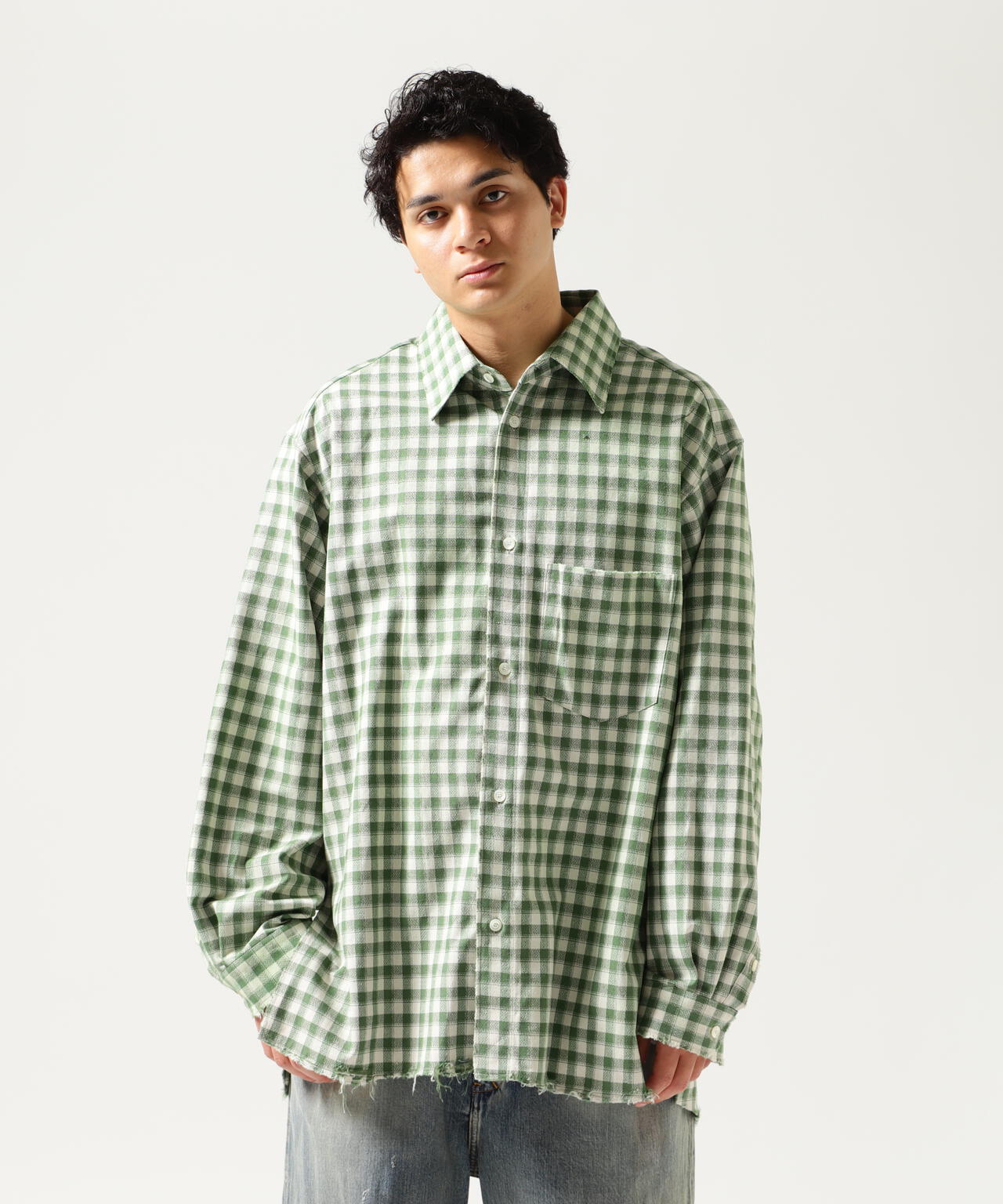 ANCELLM/アンセルム/ C/R CHECK OVER SHIRT/ANCSH55