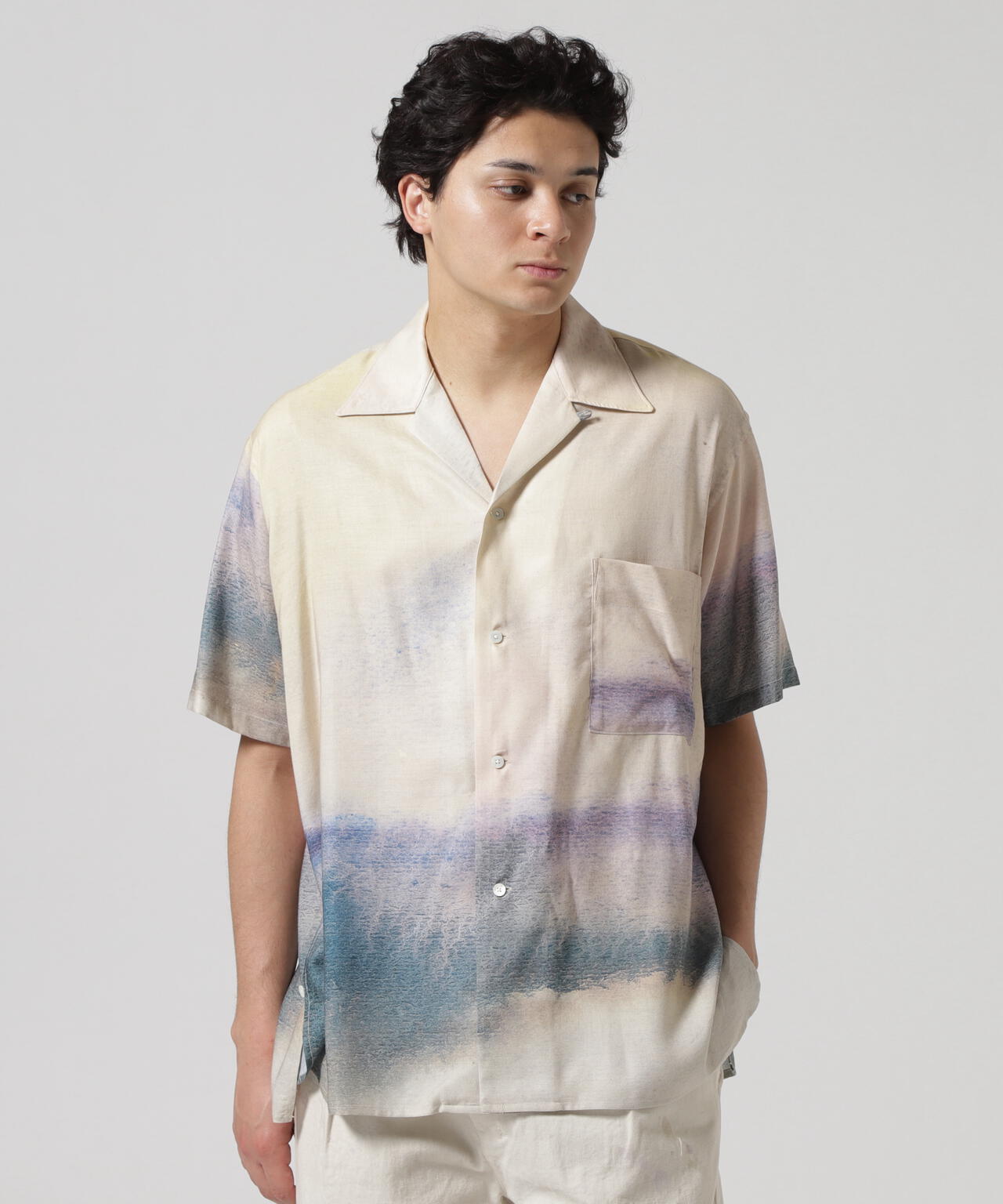 YOKE/ヨーク/LANDSCAPE OPEN COLLER SHIRT