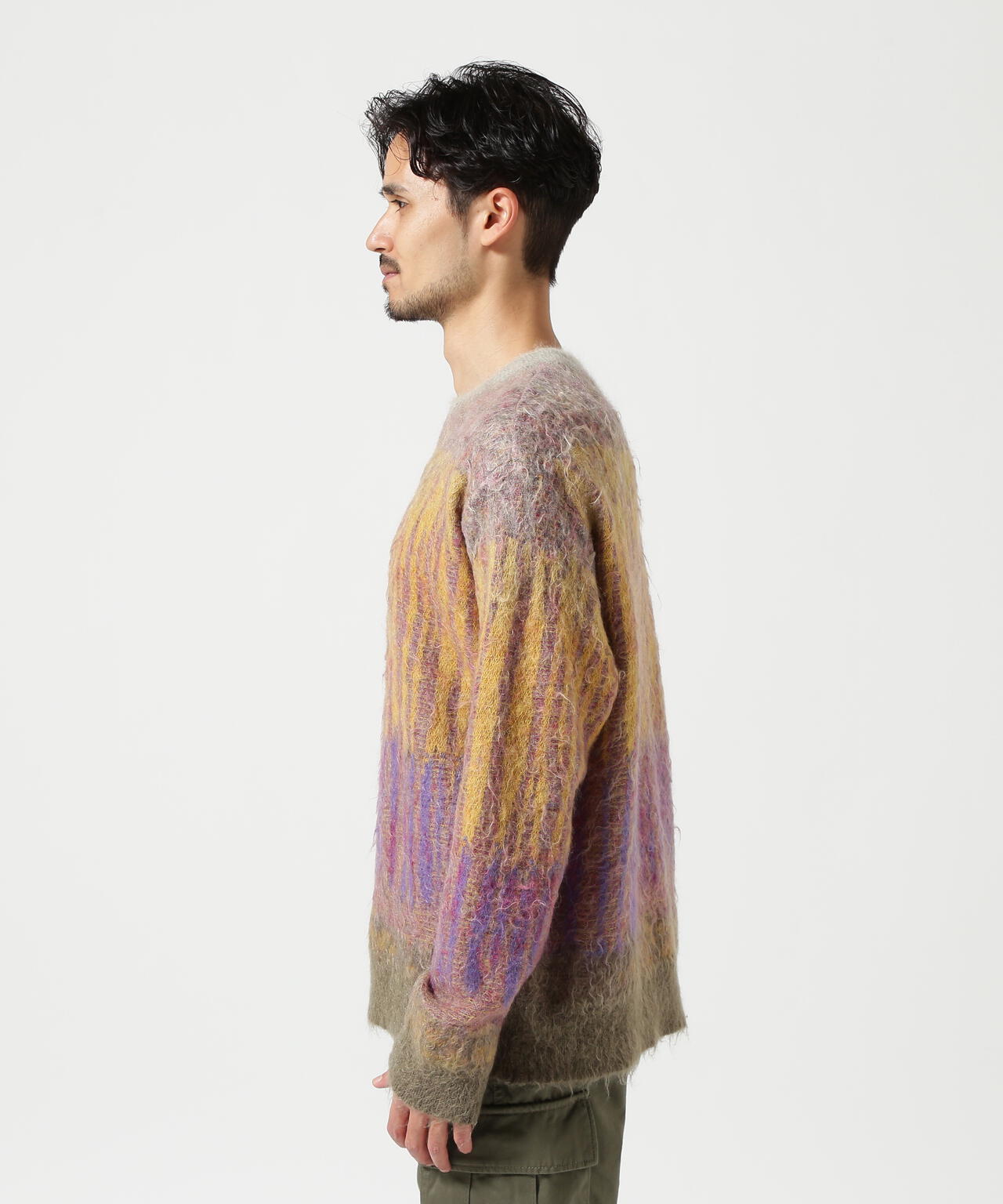 YOKE/ヨーク/KID MOHAIR WOOL BRUSHED TREE JAQUARD SWEATER